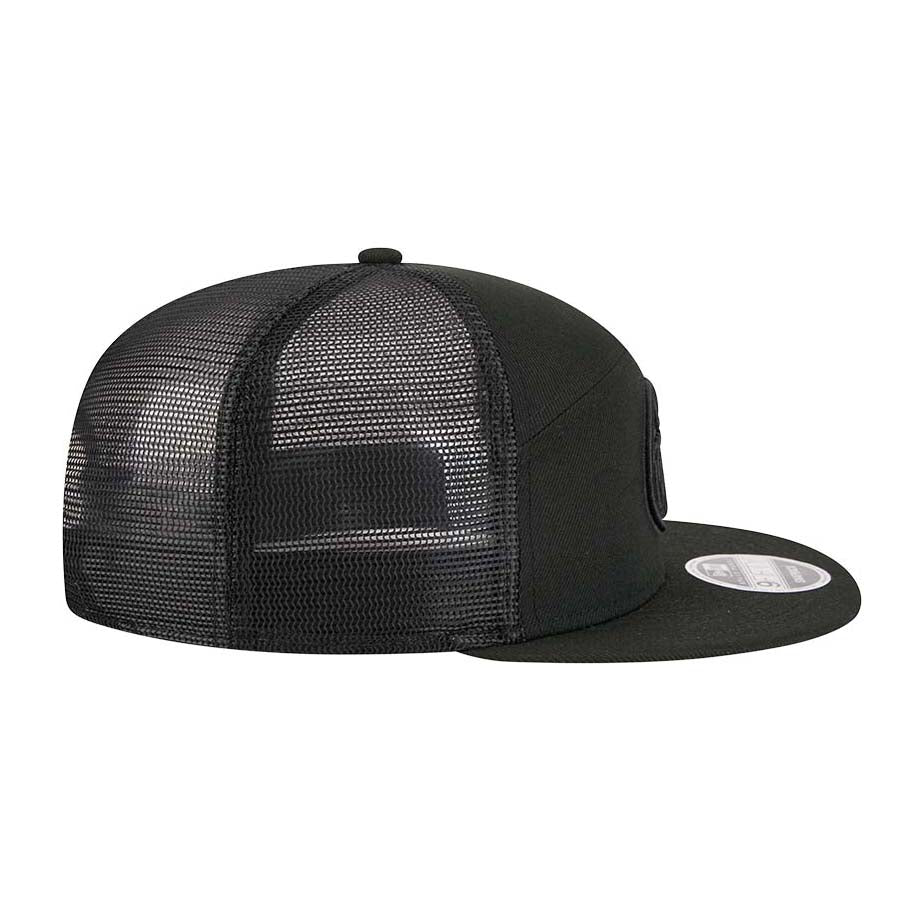Edmonton Oilers New Era Split Panel Black Tonal 9FIFTY Mesh Snapback Hat - Image 5