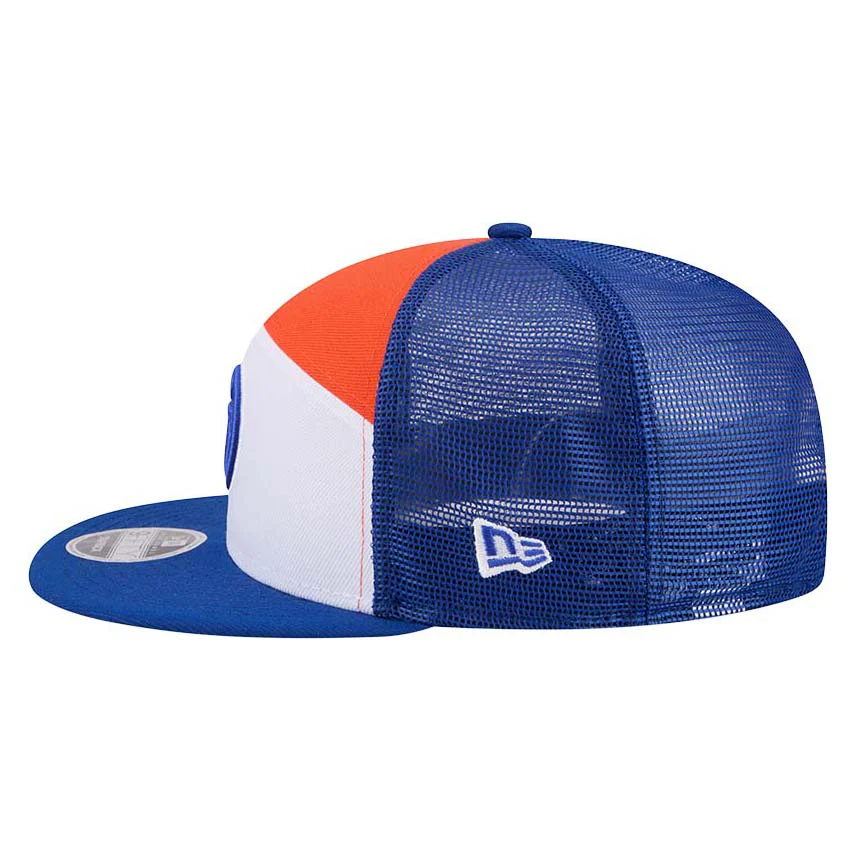 Edmonton Oilers New Era Split Panel Blue/White/Orange 9FIFTY Mesh Snapback Hat - Image 4