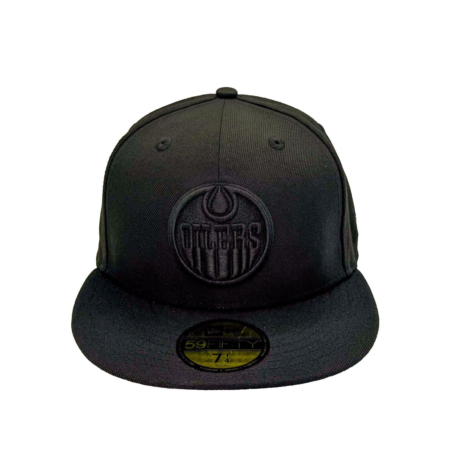 Edmonton Oilers New Era Tonal Black 59FIFTY Fitted Logo Hat w/ Wordmark - Image 3