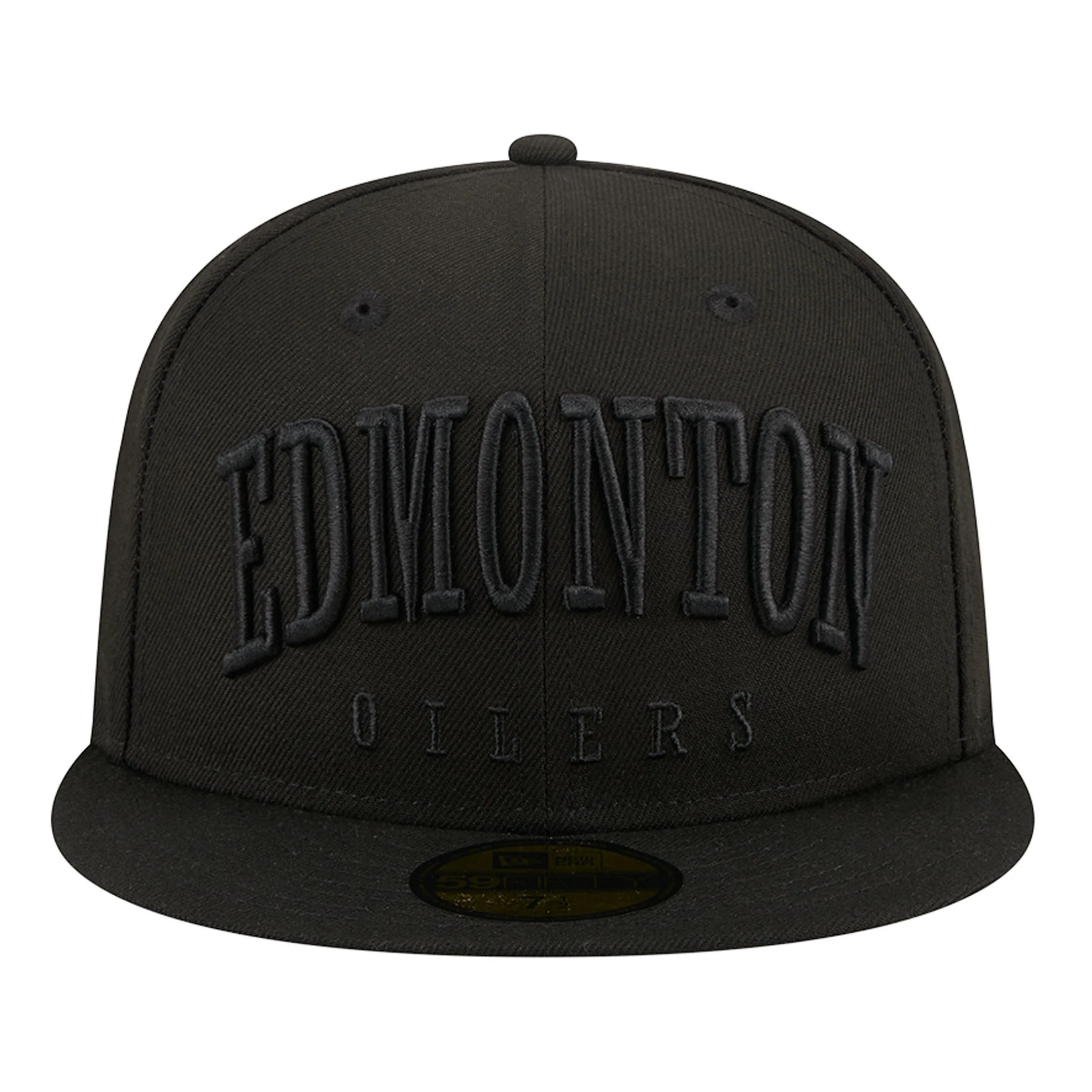 Edmonton Oilers New Era Tonal Text Black 59FIFTY Fitted Logo Hat - Image 4