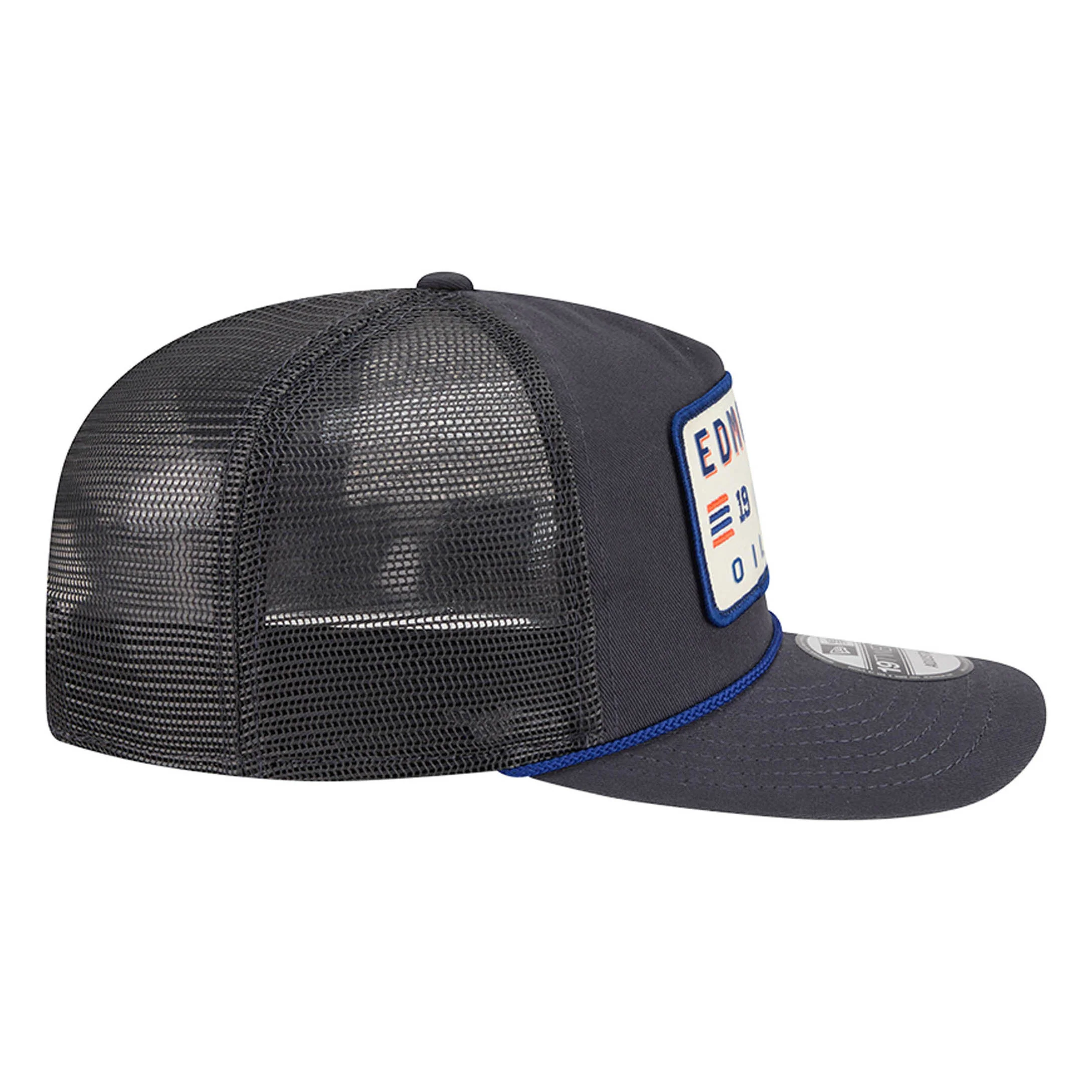 Edmonton Oilers New Era Washed Grey Rope 19TWENTY Mesh Snapback Hat - Image 6