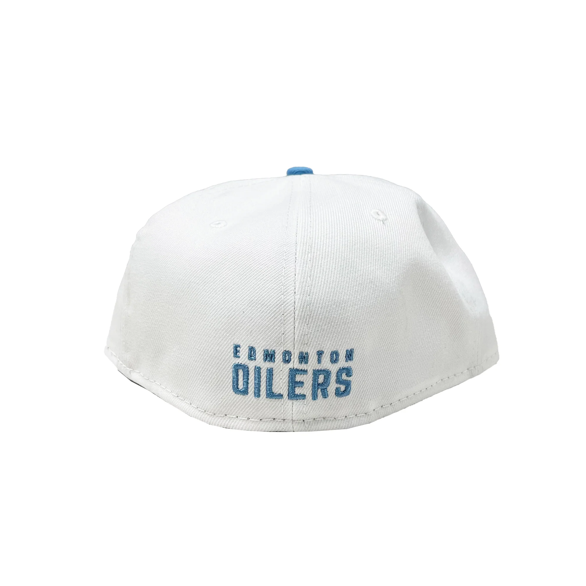 Edmonton Oilers New Era White Sky 59FIFTY Fitted Logo Hat - Image 4