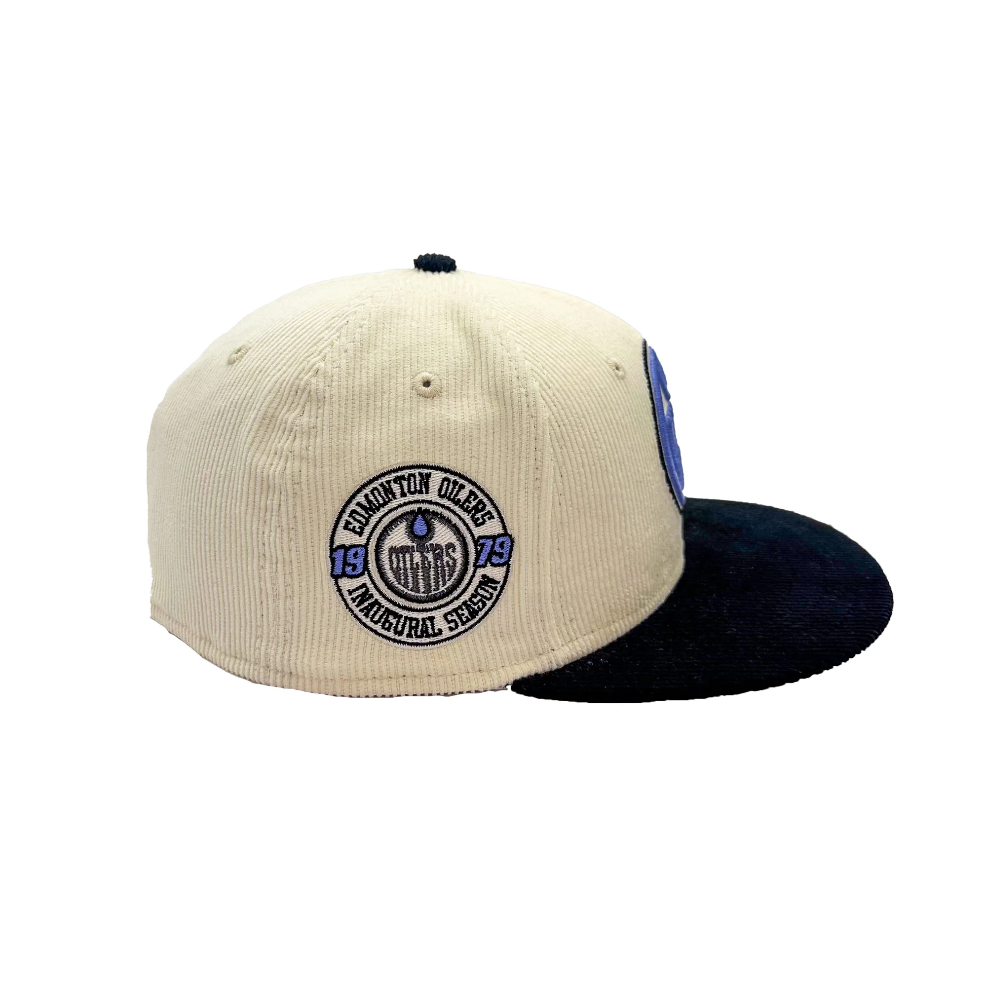 Edmonton Oilers New Era x 22Fresh Two-Tone Corduroy Cream 59FIFTY Fitted Logo Hat - Image 3