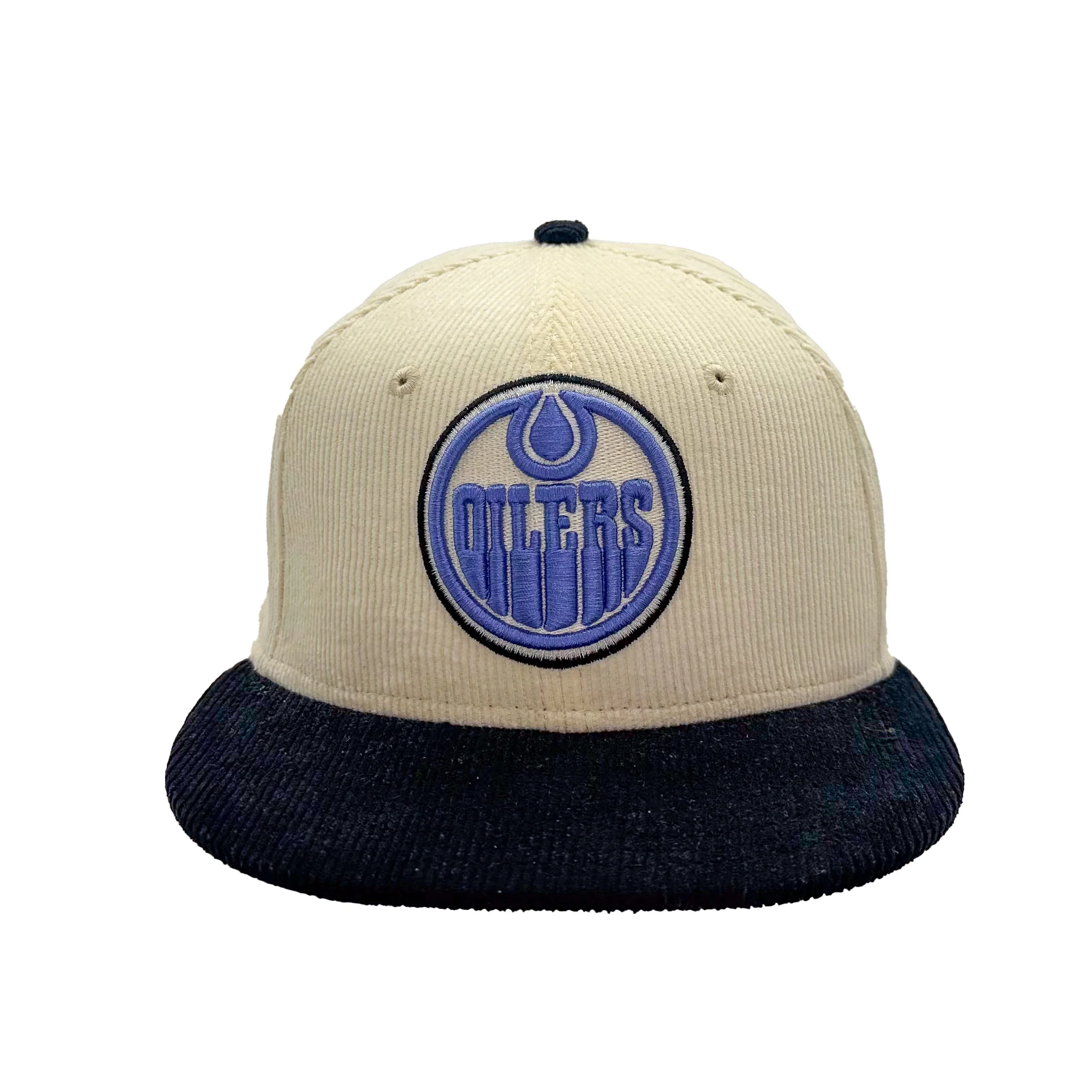 Edmonton Oilers New Era x 22Fresh Two-Tone Corduroy Cream 59FIFTY Fitted Logo Hat - Image 4