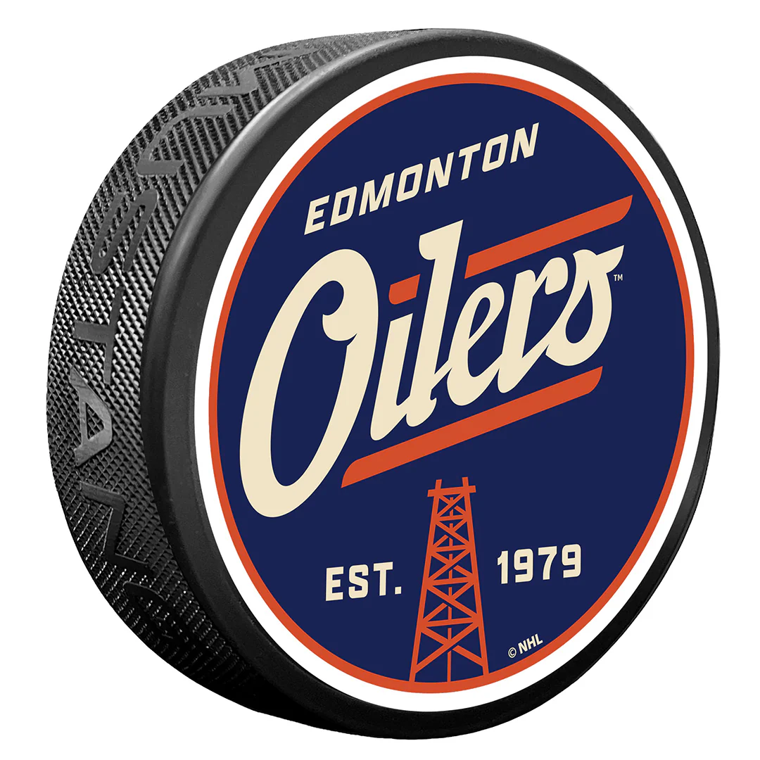 Edmonton Oilers Oil Derrick Alternate Logo Puck