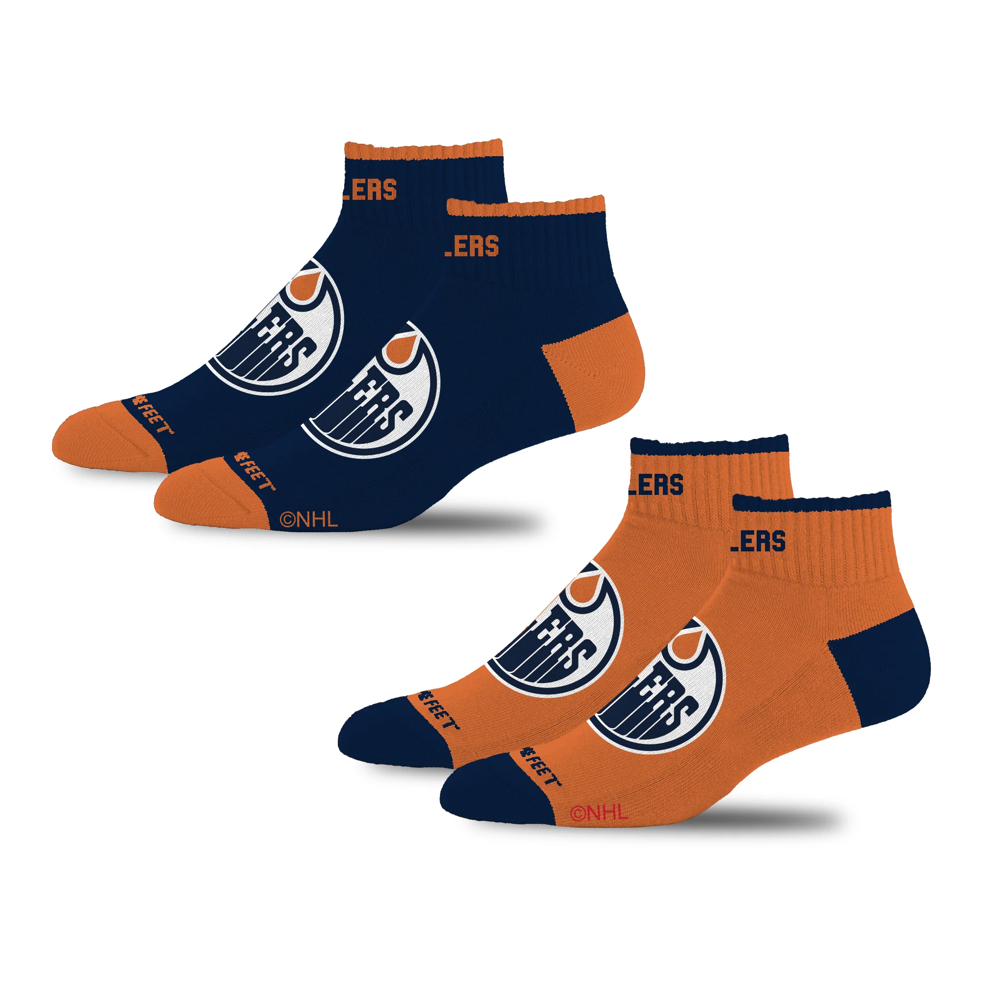 Edmonton Oilers Orange Front & Center 2-pack Crew Socks