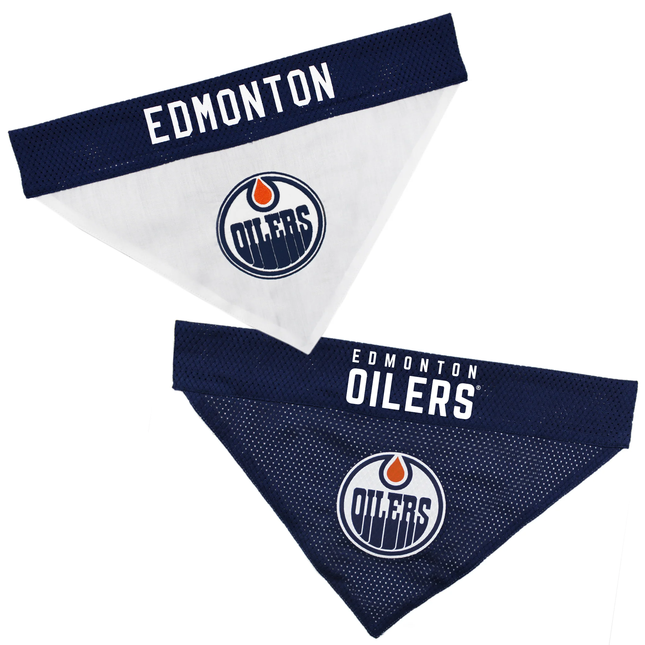 Edmonton Oilers Pets First Blue & White Reversible Bandana - Image 3