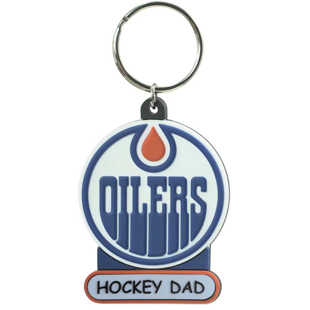 Edmonton Oilers Premium Hockey Dad PVC Logo Keychain