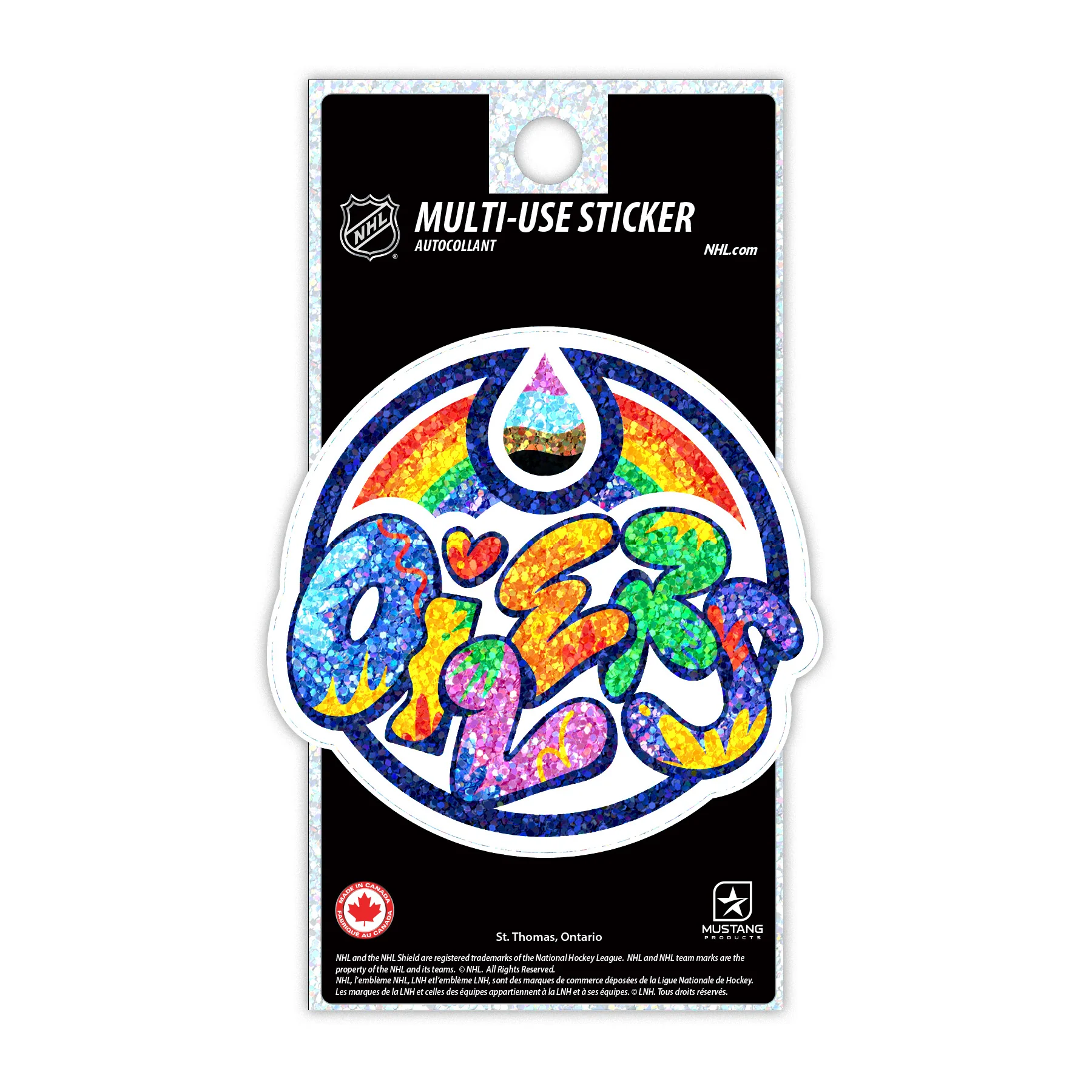 Edmonton Oilers Pride 3"x 5" Logo Glitter Decal