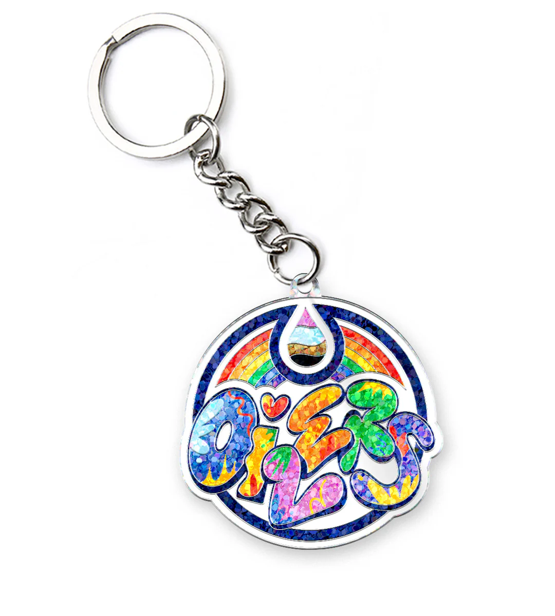Edmonton Oilers Pride Glitter Enamel Keychain