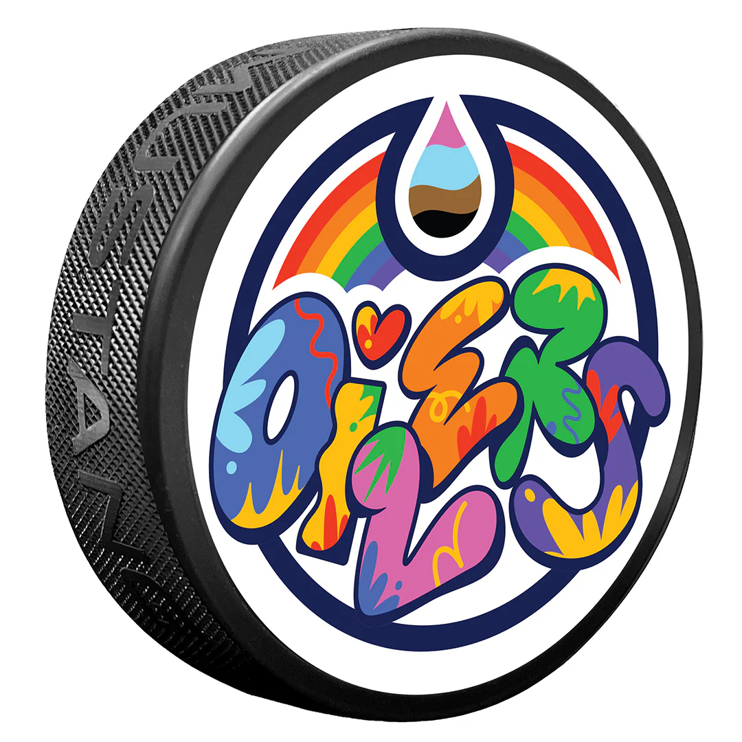 Edmonton Oilers Pride Textured Logo Puck