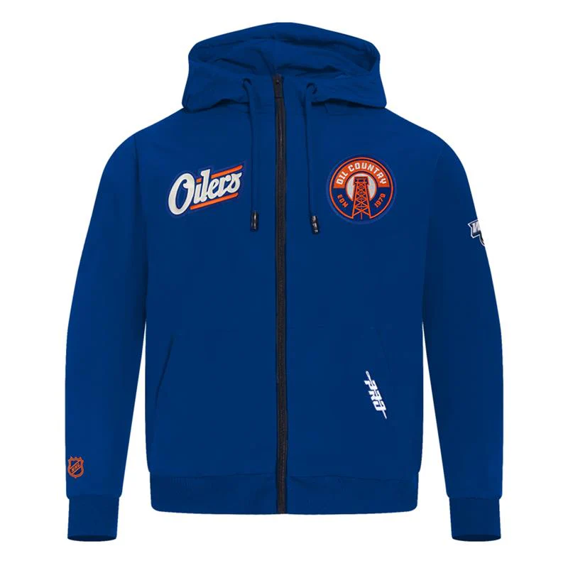 Edmonton Oilers Pro Standard Alternate Logo Royal Windbreaker Jacket - Image 4
