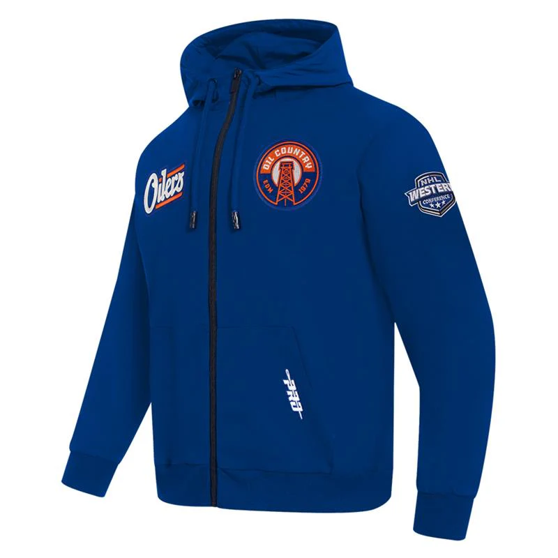 Edmonton Oilers Pro Standard Alternate Logo Royal Windbreaker Jacket - Image 6