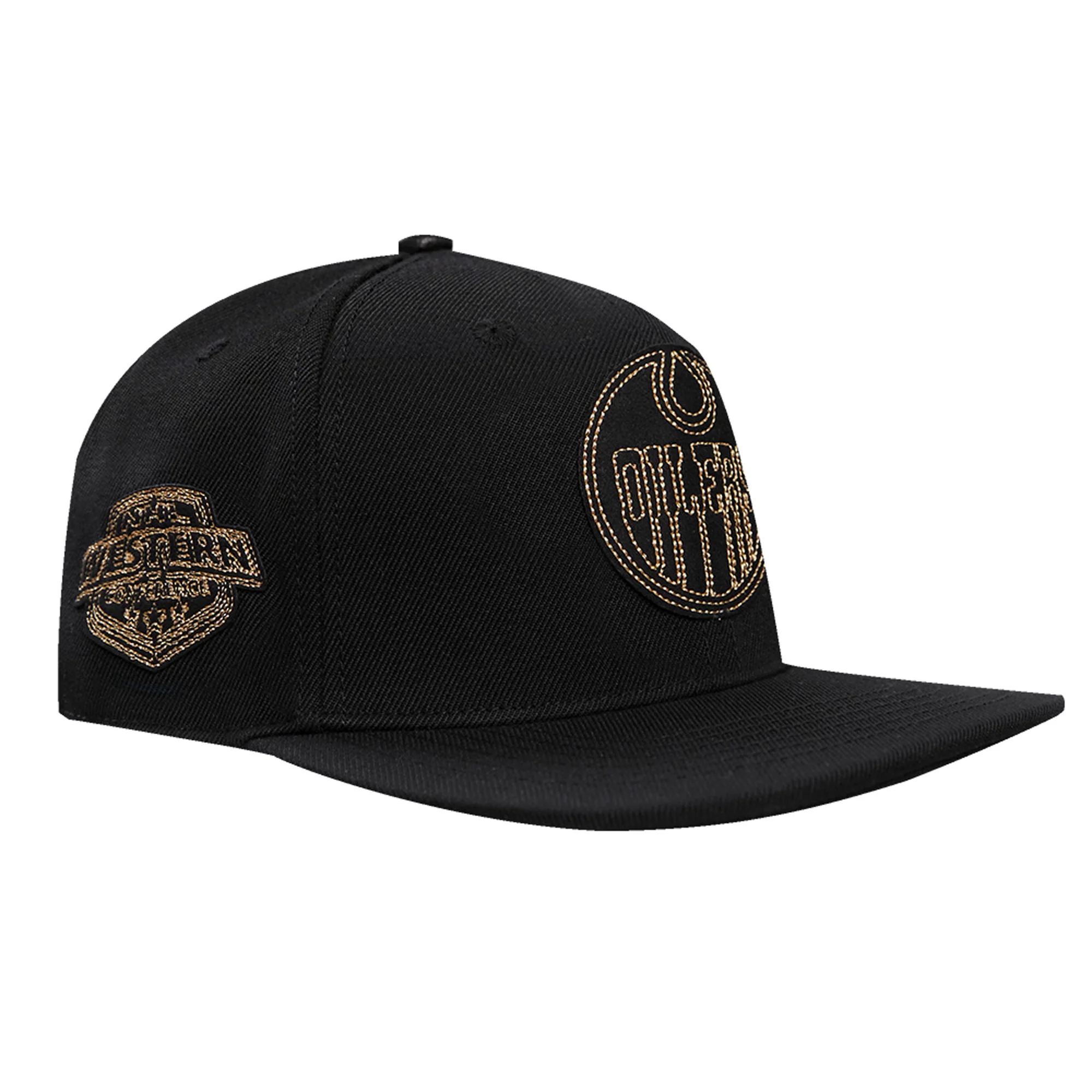 Edmonton Oilers Pro Standard Black & Gold Wool Snapback Hat - Image 3