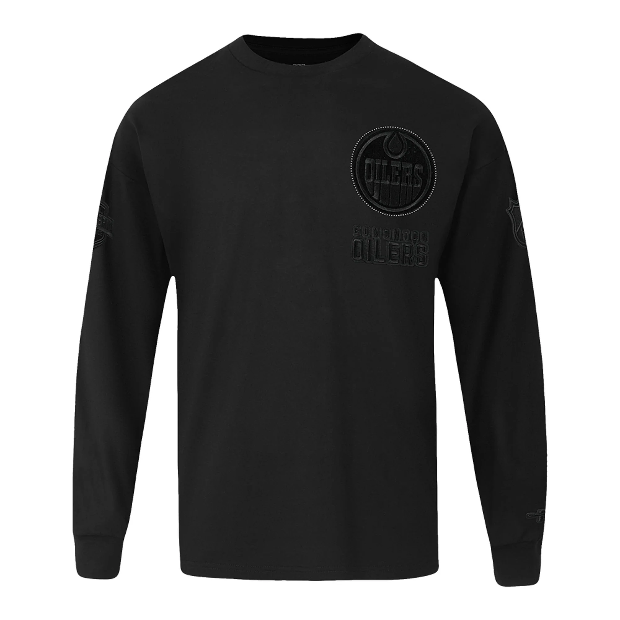 Edmonton Oilers Pro Standard Blackout Drop Shoulder Long Sleeve T-Shirt