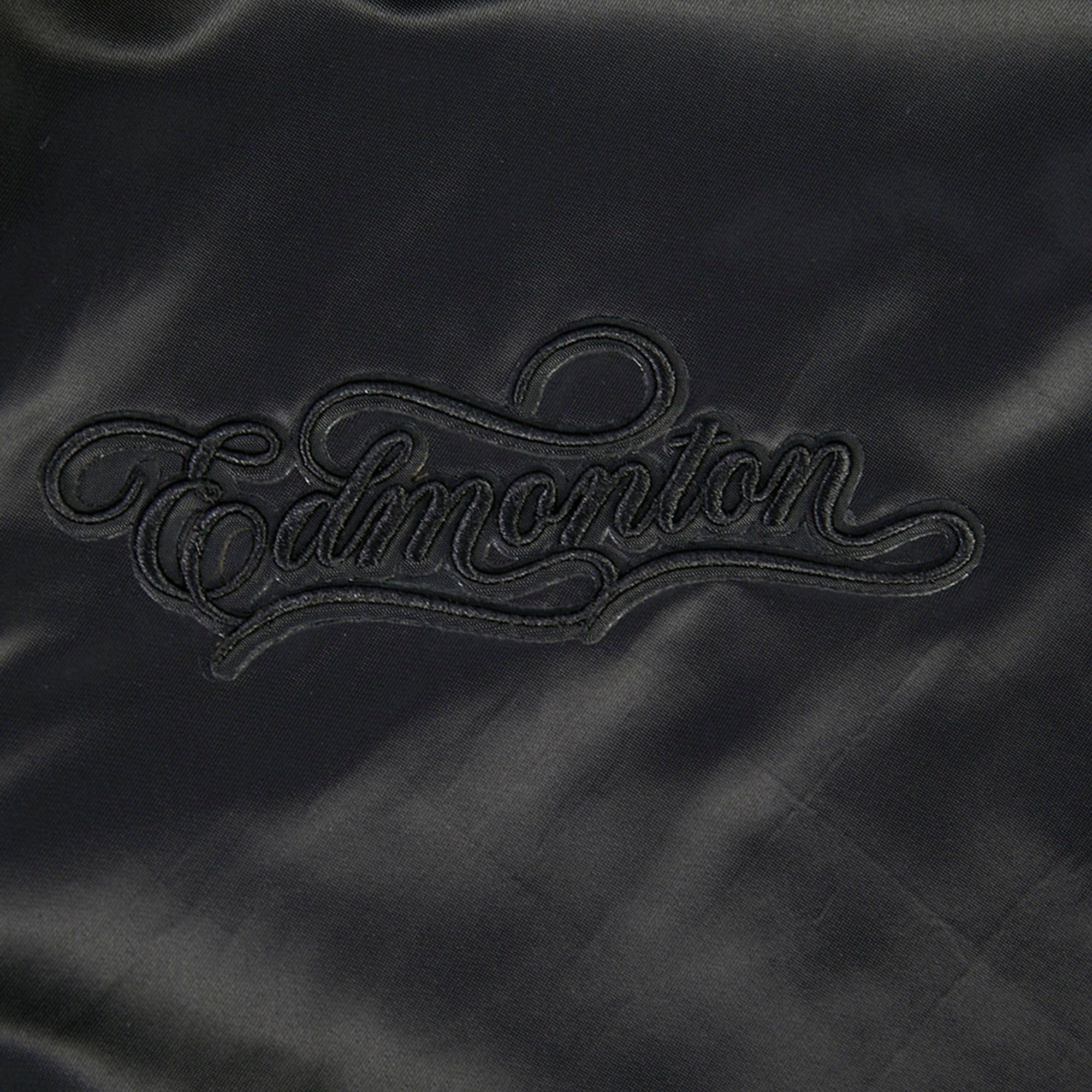Edmonton Oilers Pro Standard Blackout Tonal Satin Jacket - Image 4