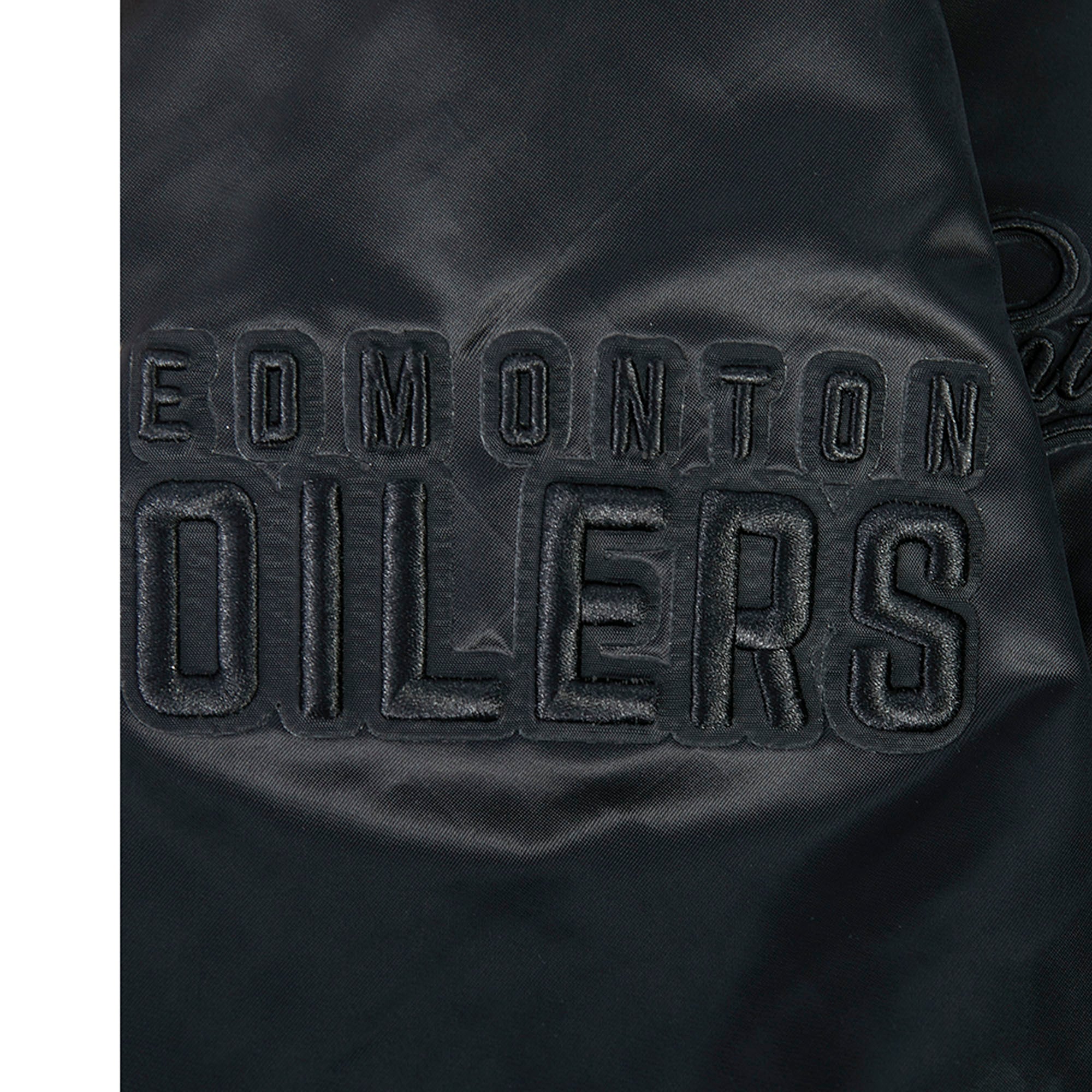 Edmonton Oilers Pro Standard Blackout Tonal Satin Jacket - Image 5