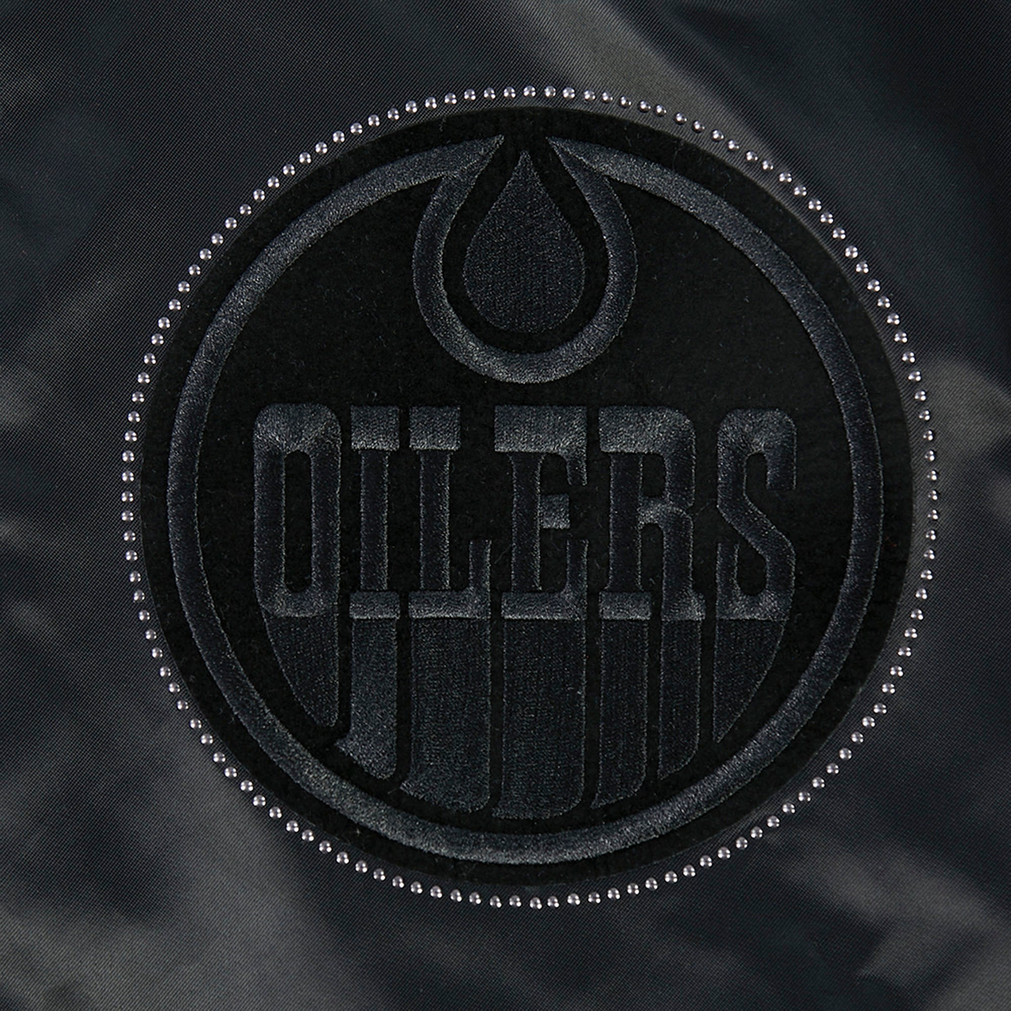 Edmonton Oilers Pro Standard Blackout Tonal Satin Jacket - Image 8