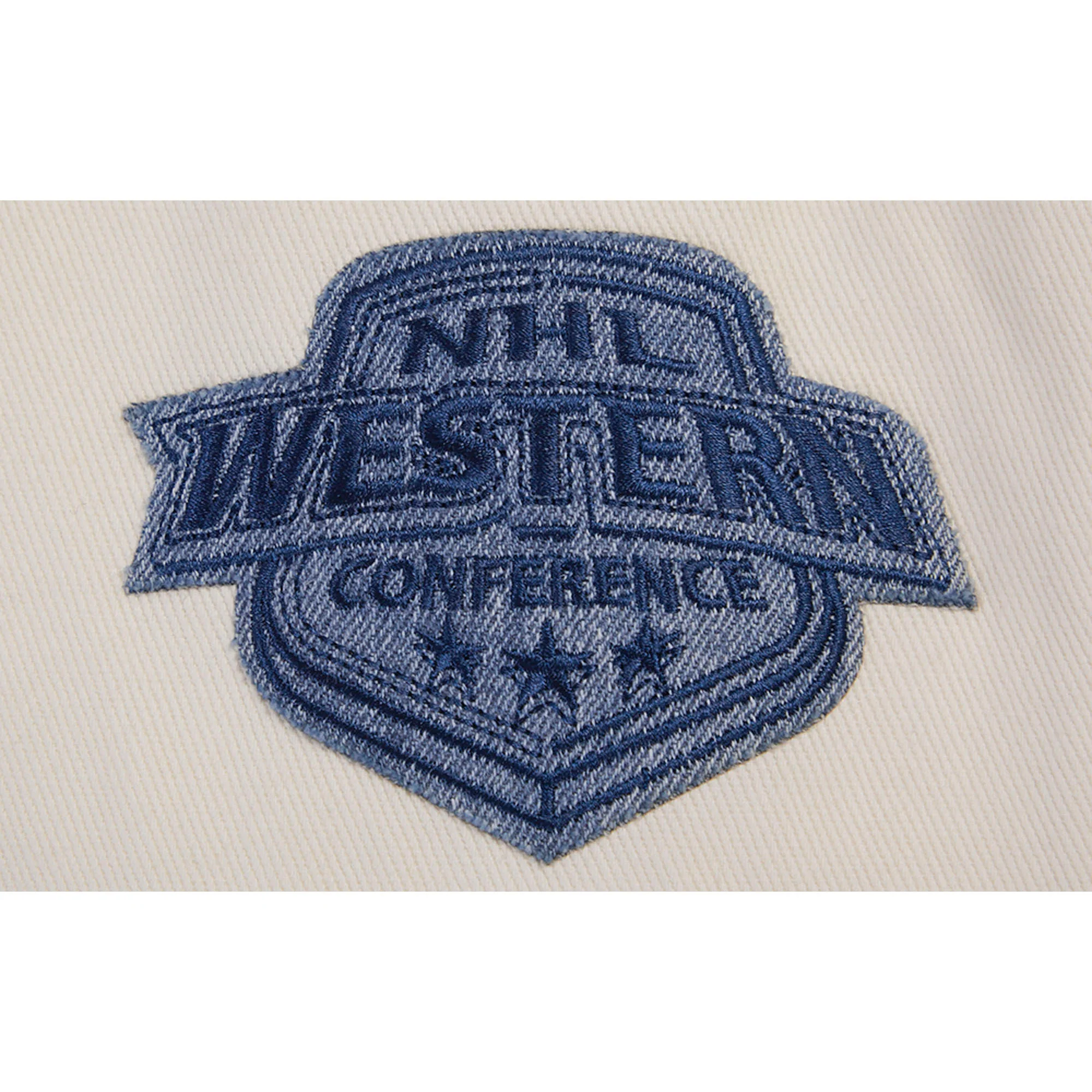 Edmonton Oilers Pro Standard Blue & Cream Varsity Blues Denim Jacket - Image 6