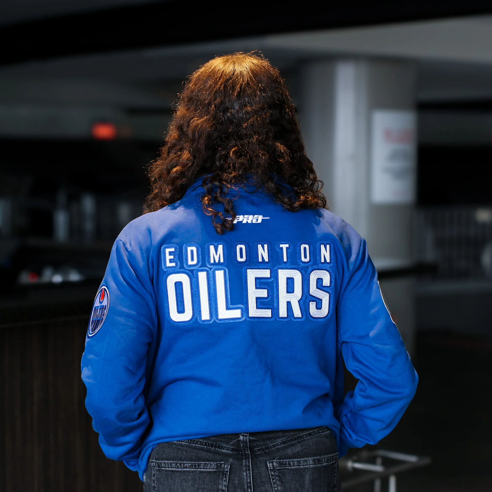 Edmonton Oilers Pro Standard City Arch Blue Quarter-Zip Sweatshirt - Image 4