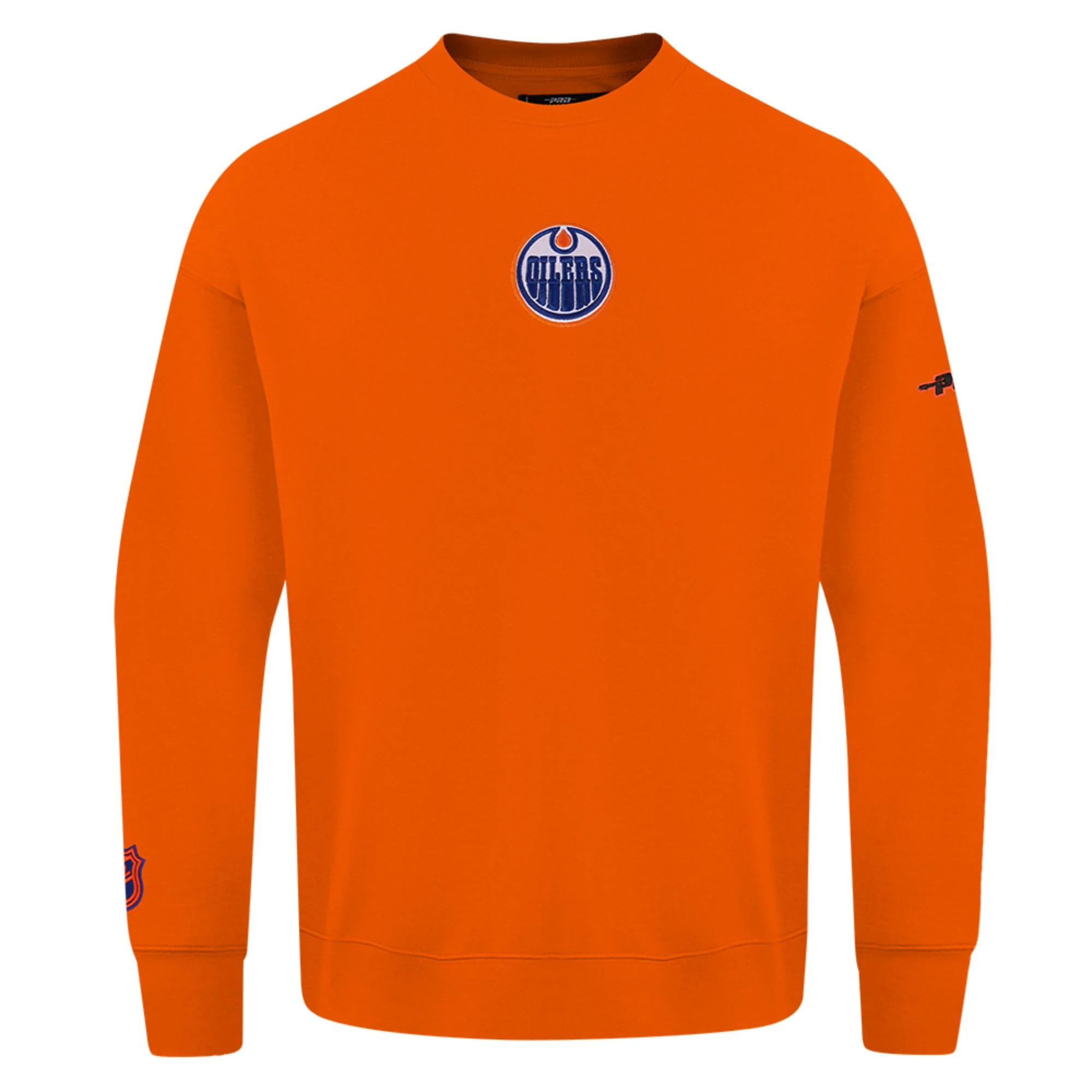 Edmonton Oilers Pro Standard Classic Icon Orange Drop Shoulder Crewneck