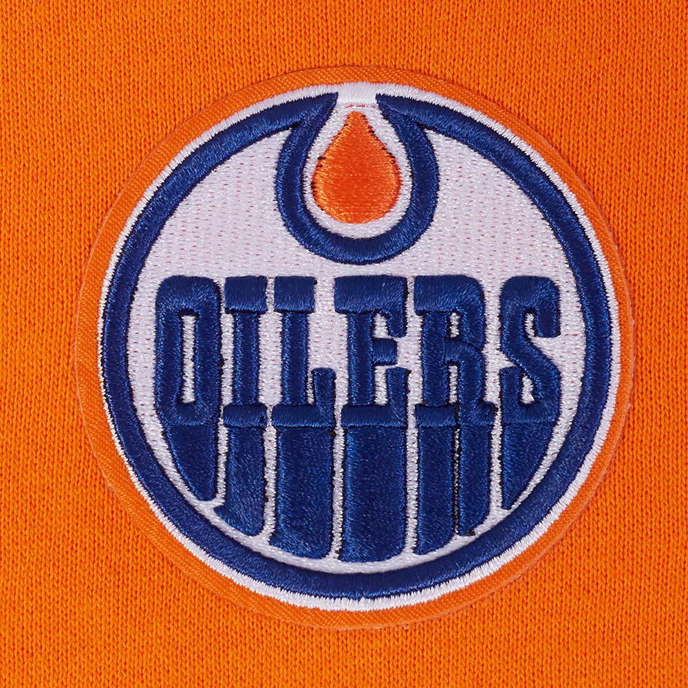Edmonton Oilers Pro Standard Classic Icon Orange Drop Shoulder T-Shirt - Image 5