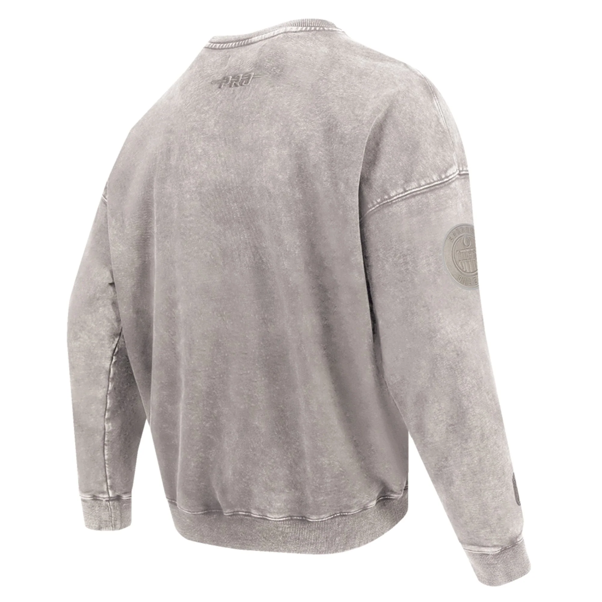 Edmonton Oilers Pro Standard Enzyme Wash Cream Drop Shoulder Crewneck - Image 7