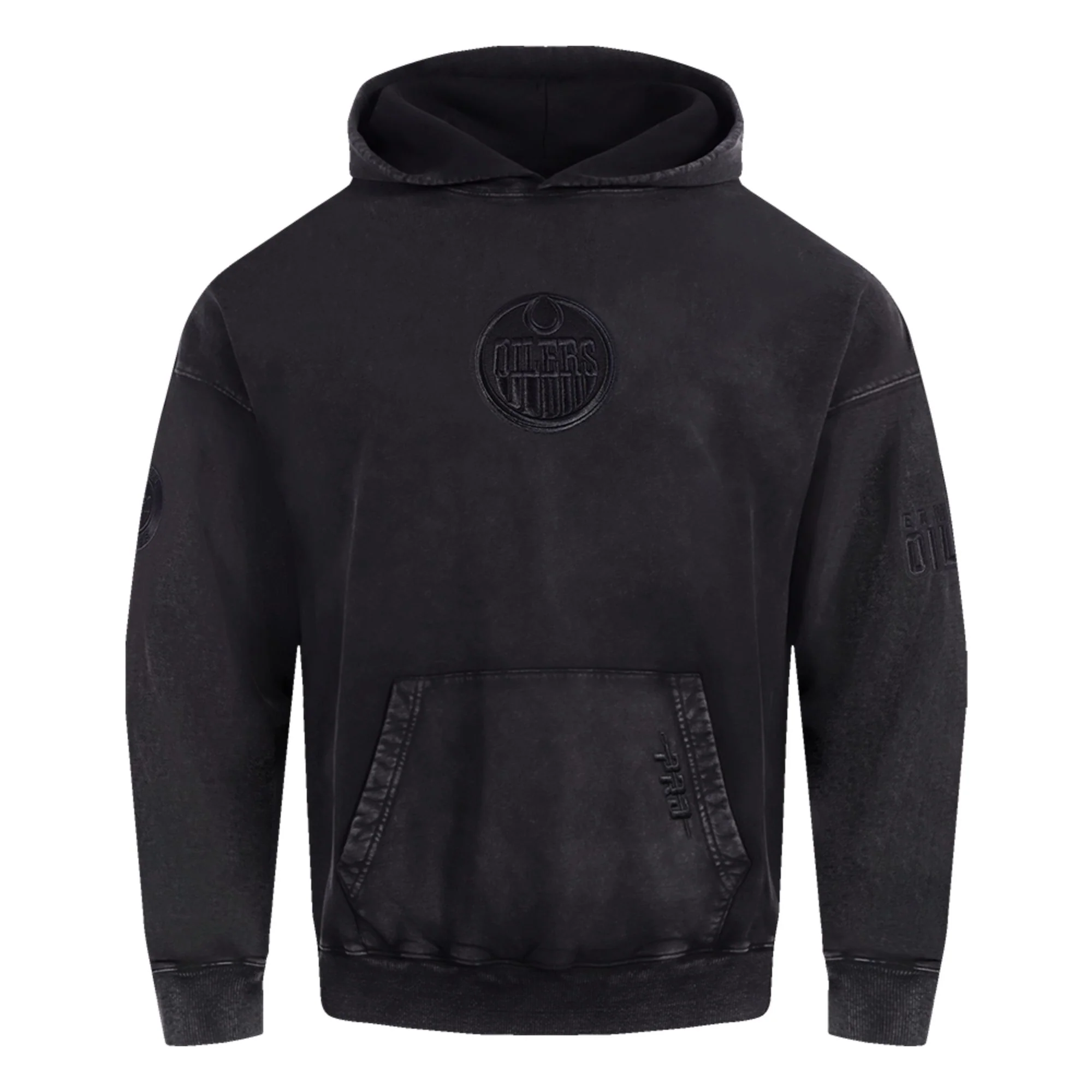 Edmonton Oilers Pro Standard Enzyme Wash Grey Drop Shoulder Hoodie