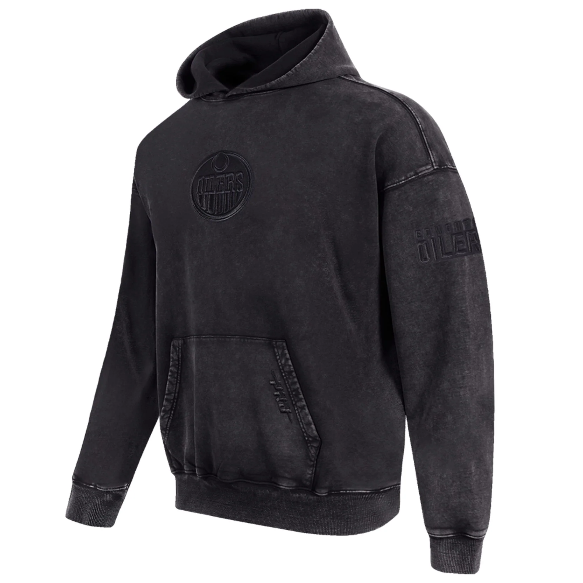 Edmonton Oilers Pro Standard Enzyme Wash Grey Drop Shoulder Hoodie - Image 7