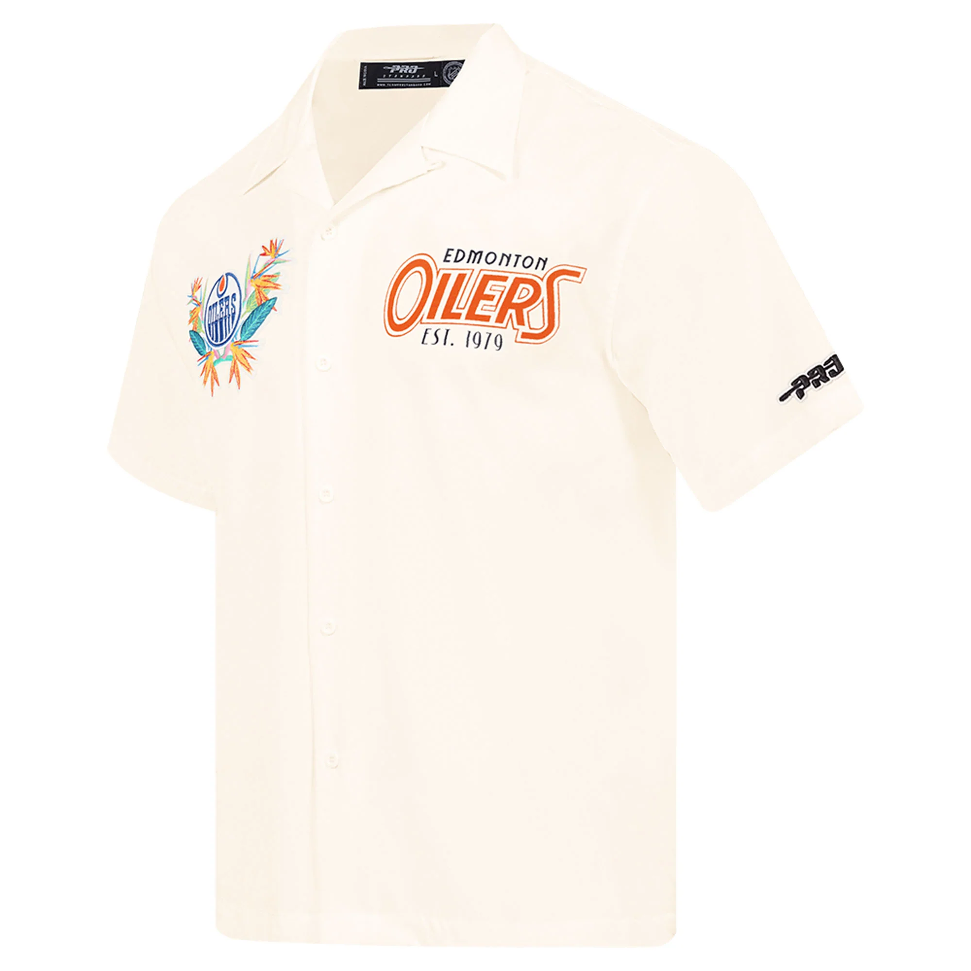 Edmonton Oilers Pro Standard Birds of Paradise Cream Button Up Shirt - Image 3