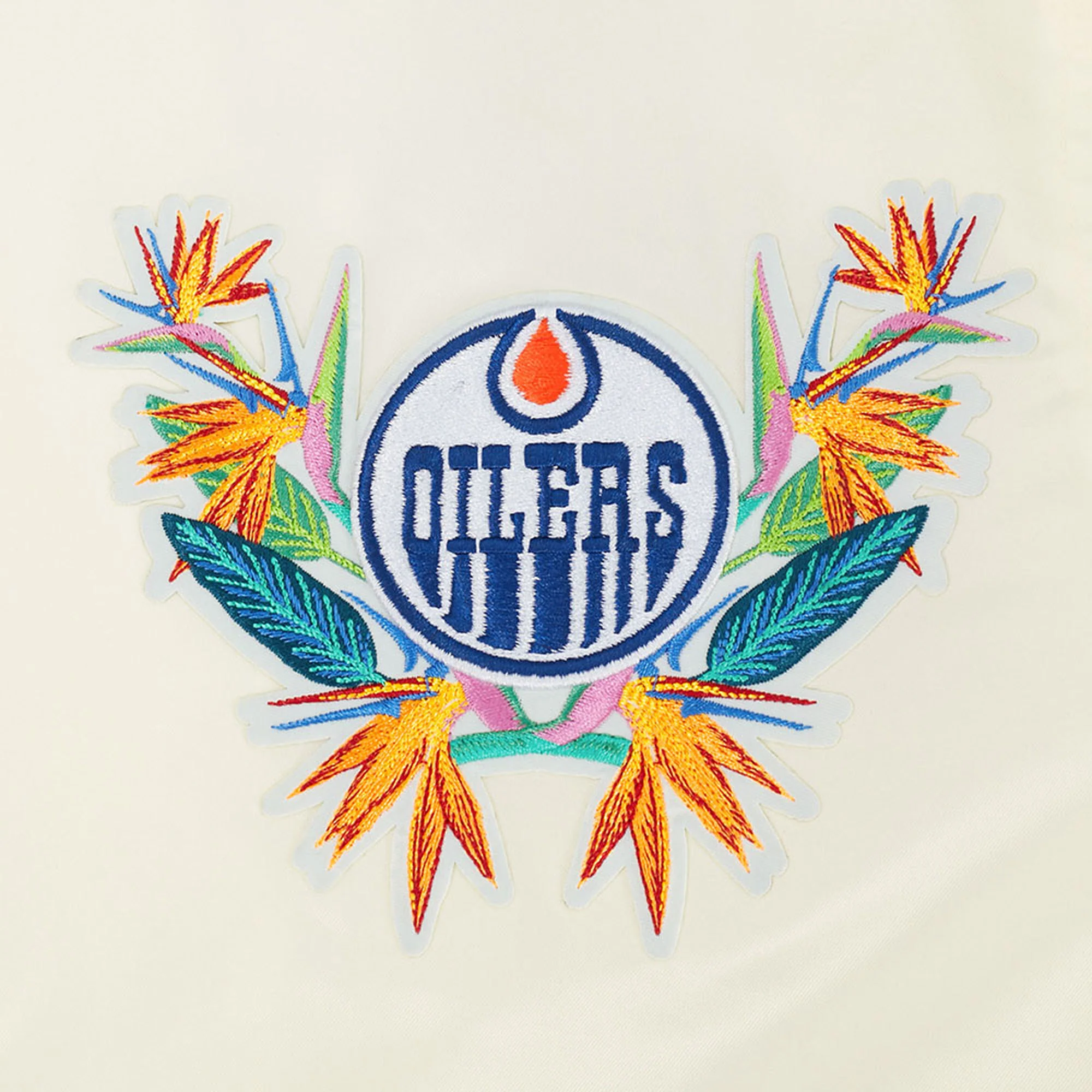 Edmonton Oilers Pro Standard Birds of Paradise Cream Full-Snap Jacket - Image 5