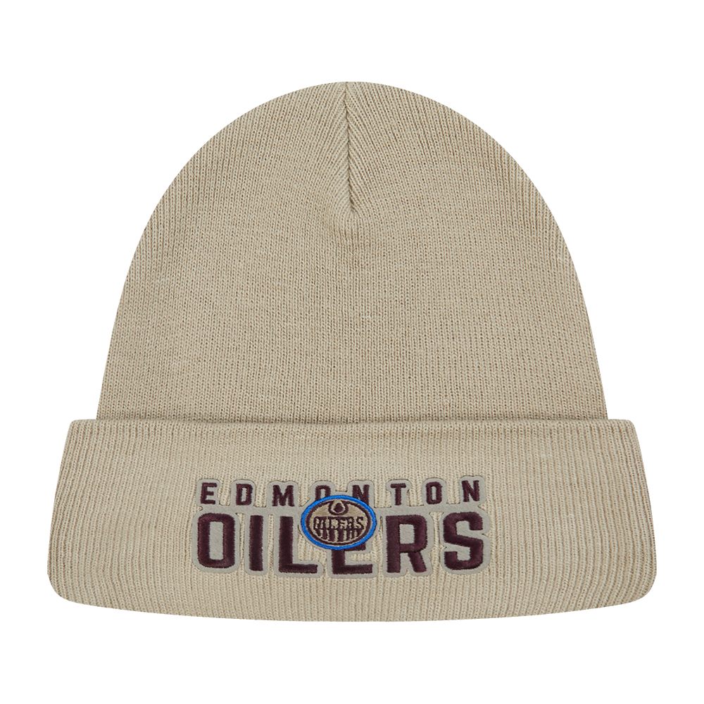 Edmonton Oilers Pro Standard Retro Varsity Cream Toque - Image 2