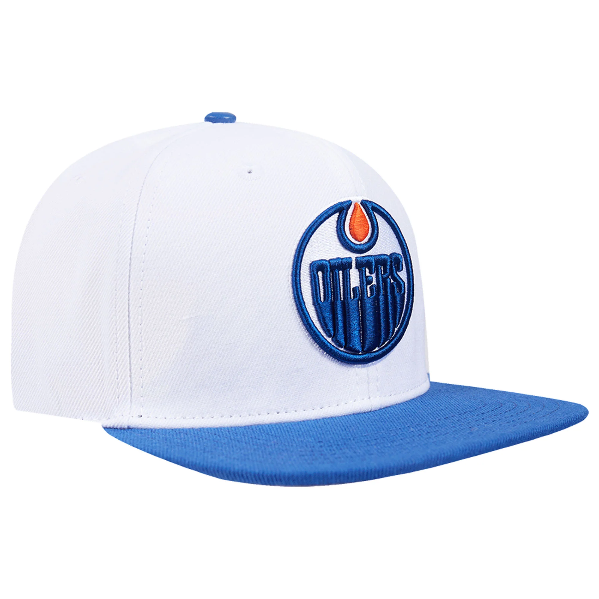 Edmonton Oilers Pro Standard Two-Tone Road White Logo Wool Snapback Hat - Image 4