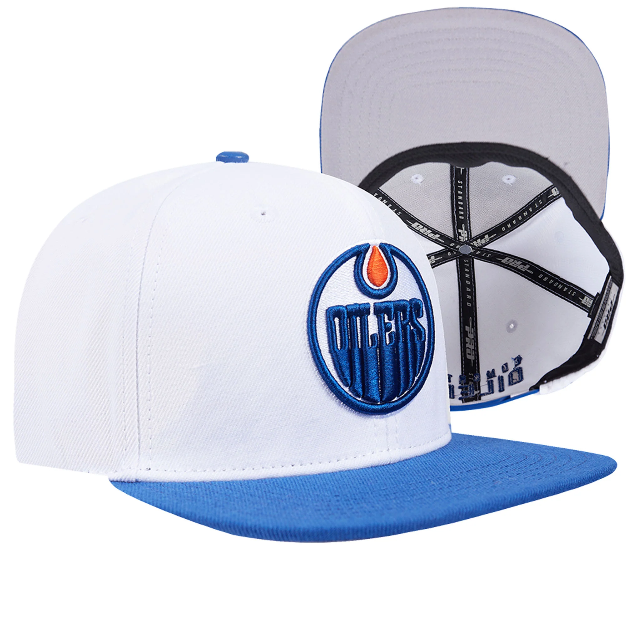 Edmonton Oilers Pro Standard Two-Tone Road White Logo Wool Snapback Hat - Image 8