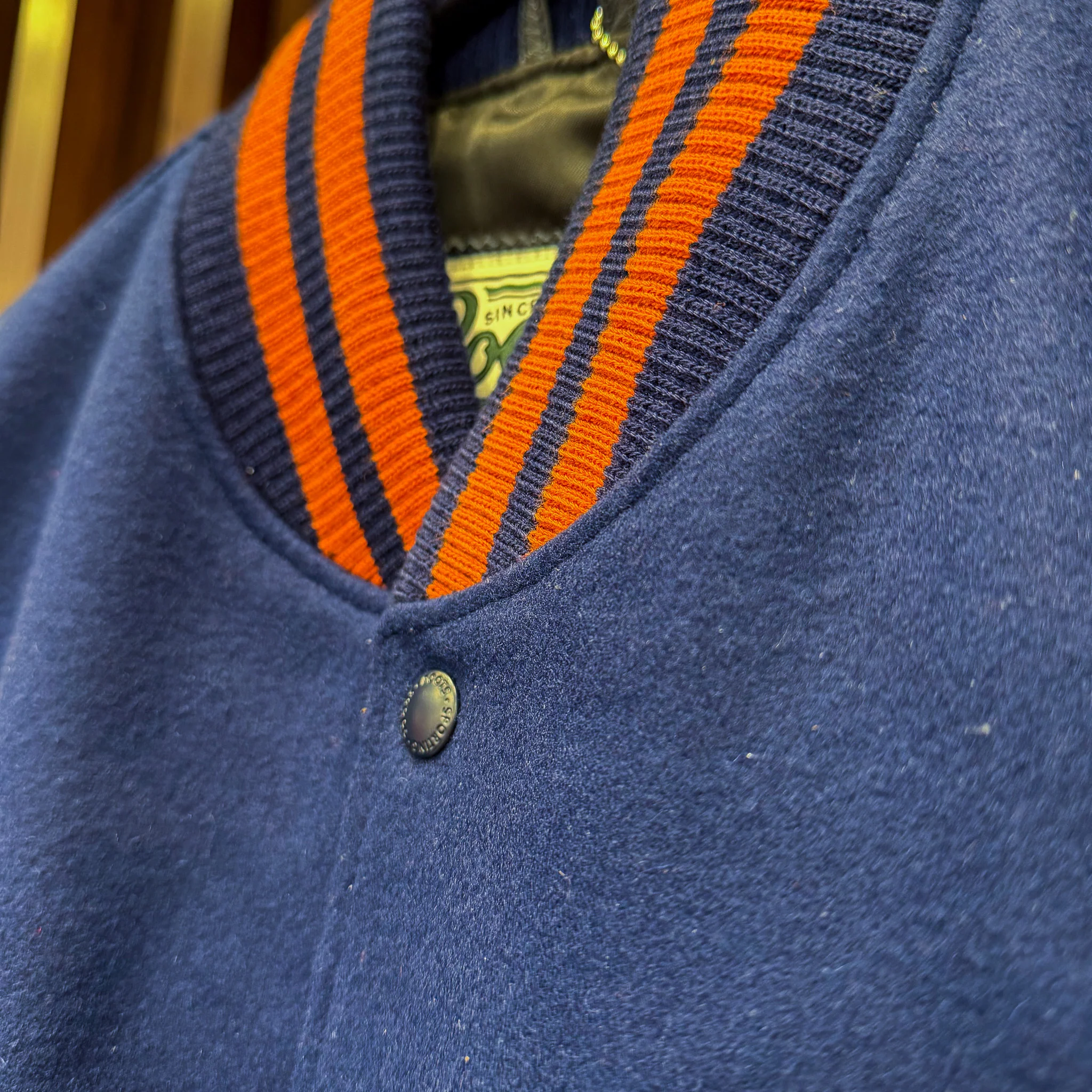 Edmonton Oilers Roots Navy Award Classic Varsity Jacket - Image 8