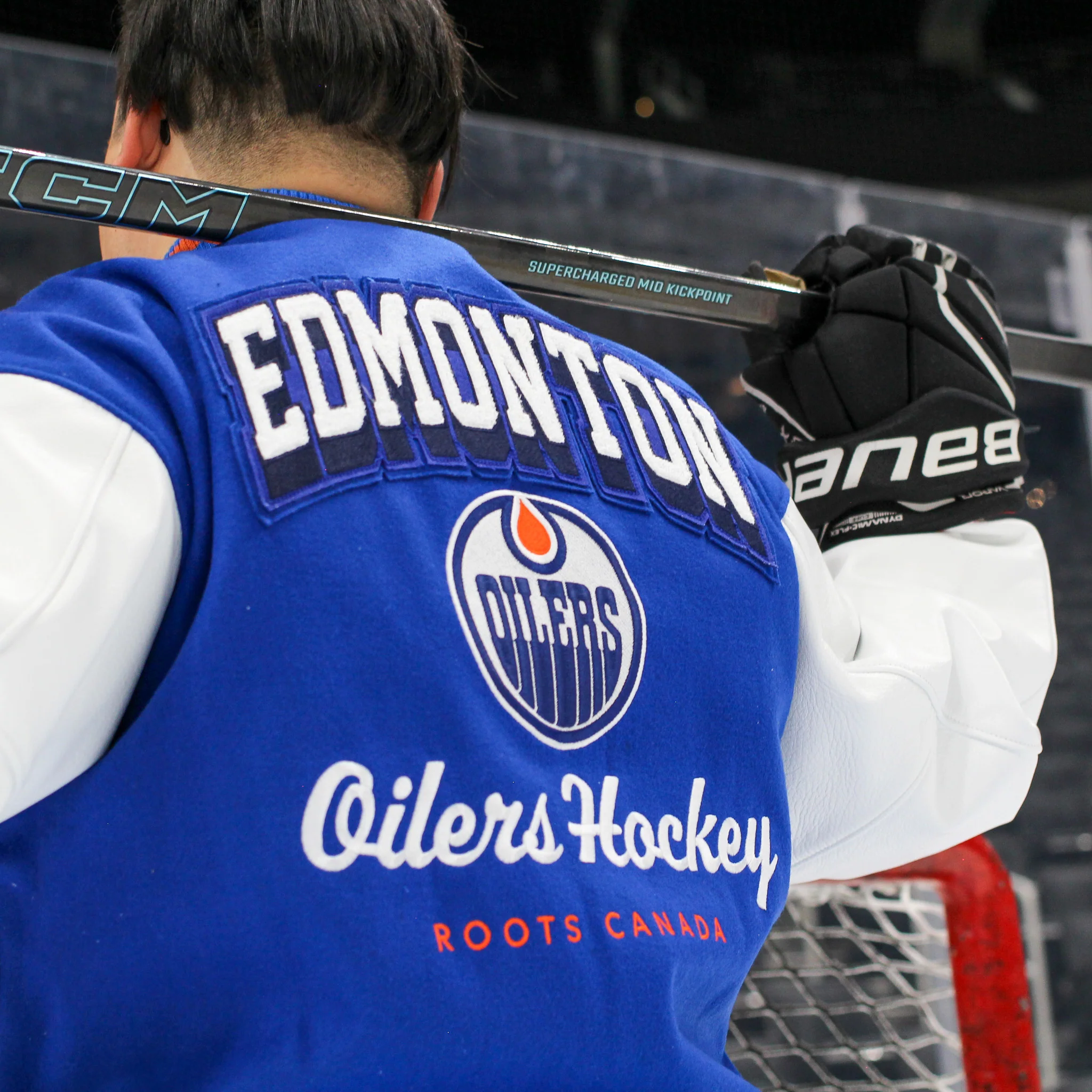 Edmonton Oilers Roots Royal Blue Award Classic Varsity Jacket - Image 3
