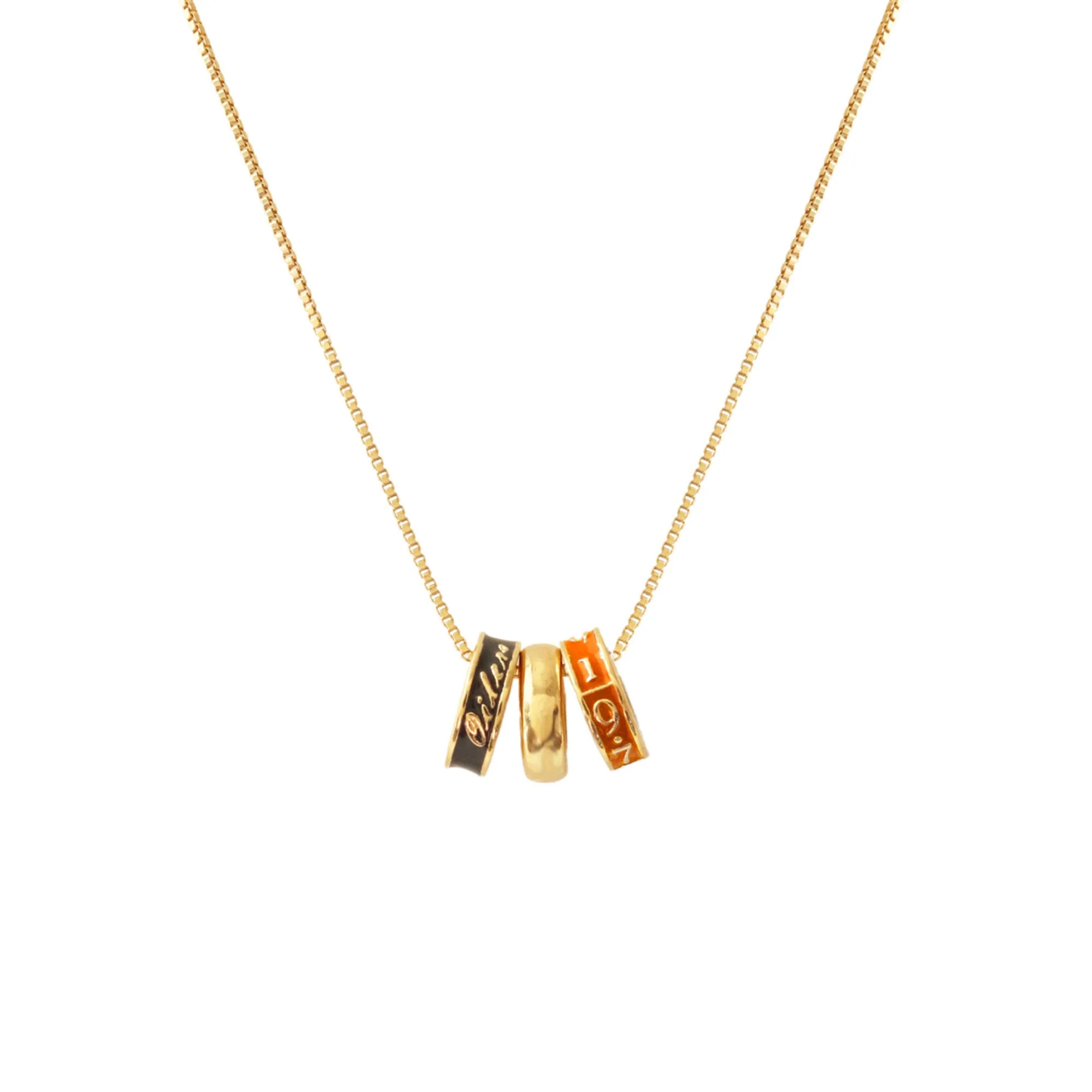 Edmonton Oilers So Pretty Cara Cotter Gold Ring Charm Necklace
