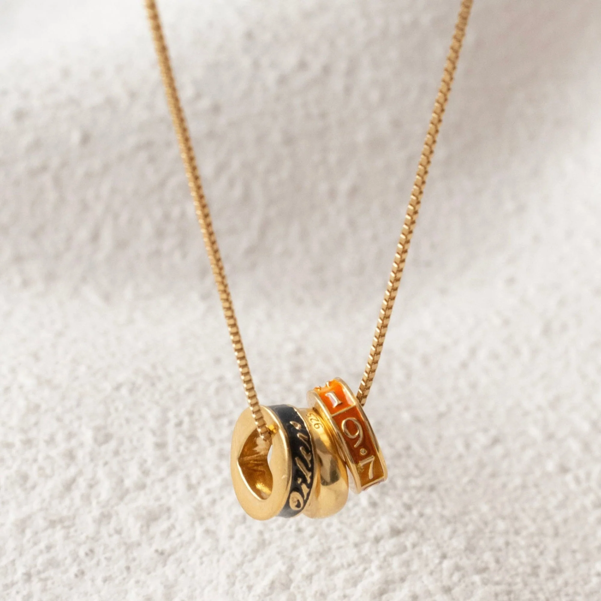 Edmonton Oilers So Pretty Cara Cotter Gold Ring Charm Necklace - Image 6