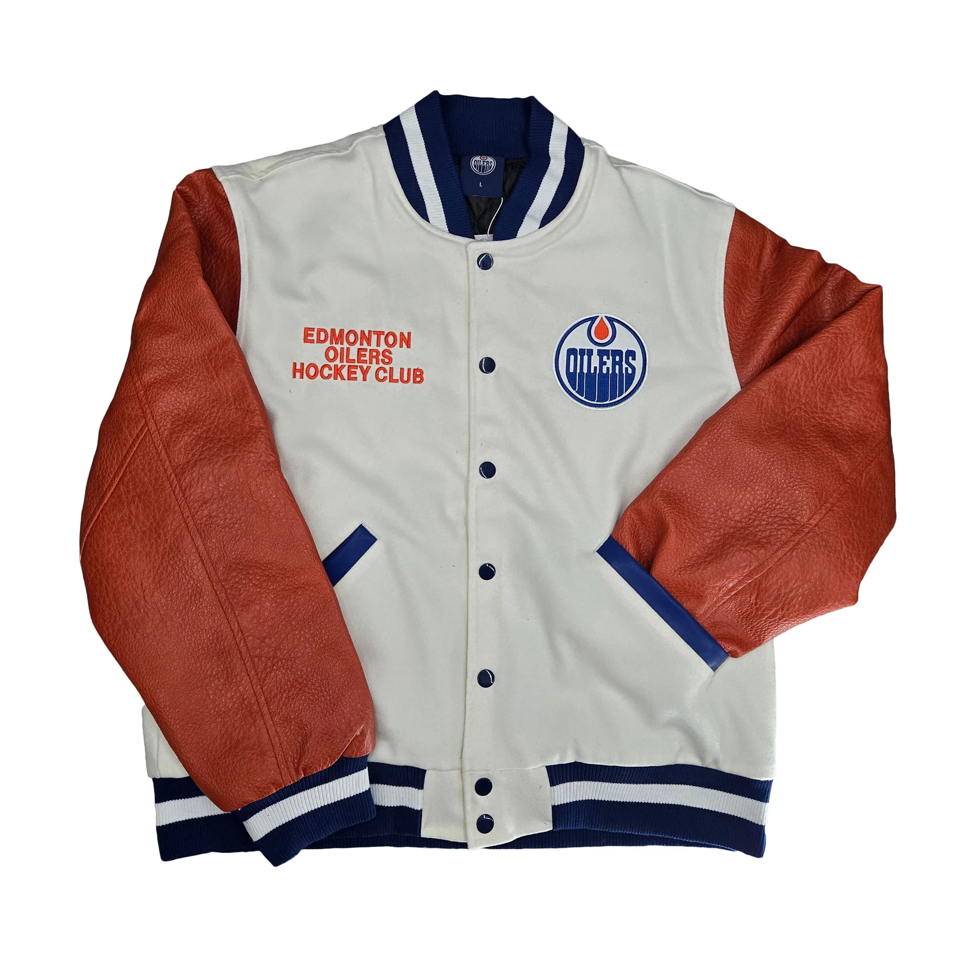 Edmonton Oilers Unisex Something Inked Coach's White Jacket - Image 5