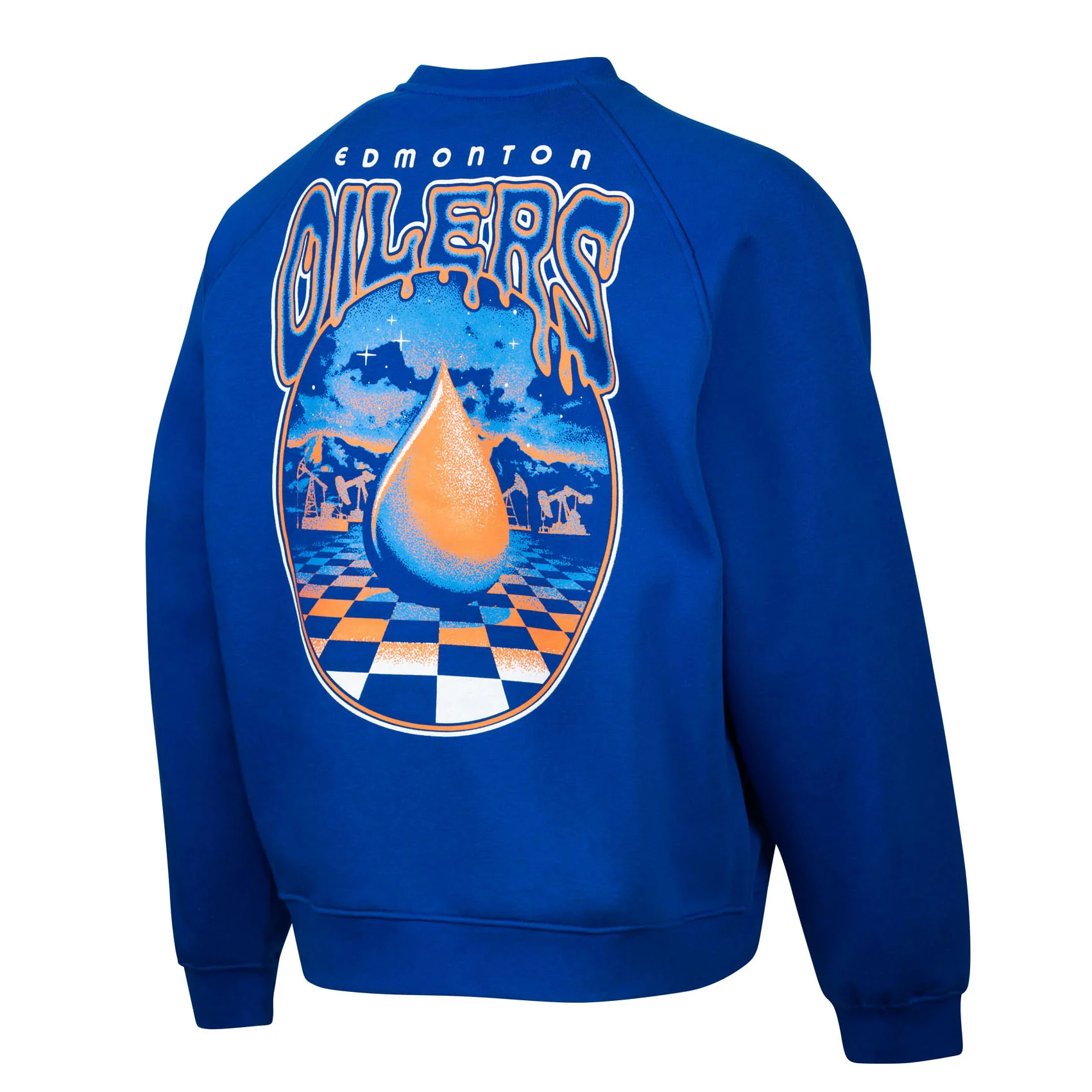 Edmonton Oilers Sport Design Sweden Blue Oversized Crewneck Sweatshirt - Image 3