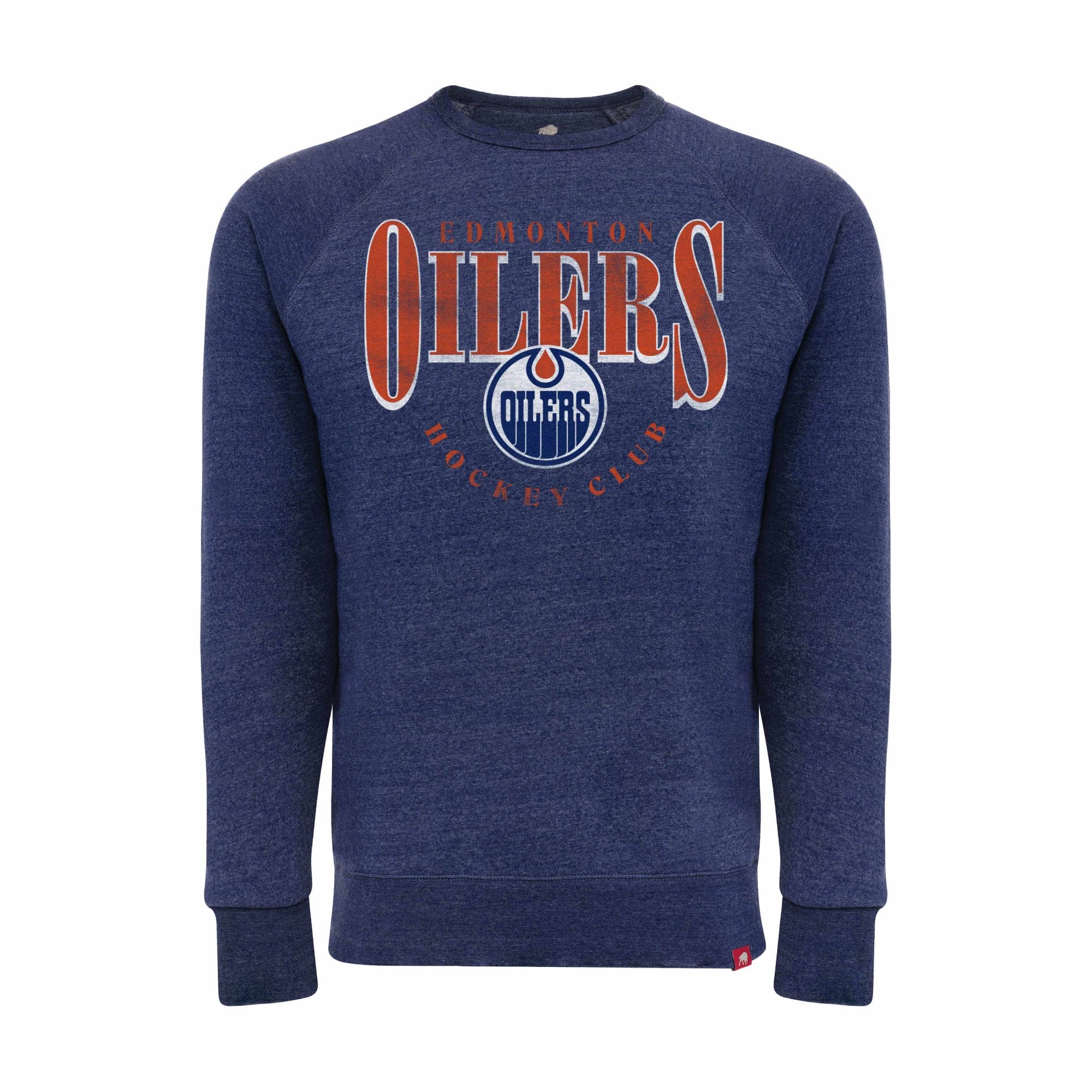 Edmonton Oilers Sportiqe Harmon Jinks Navy Crewneck Sweatshirt
