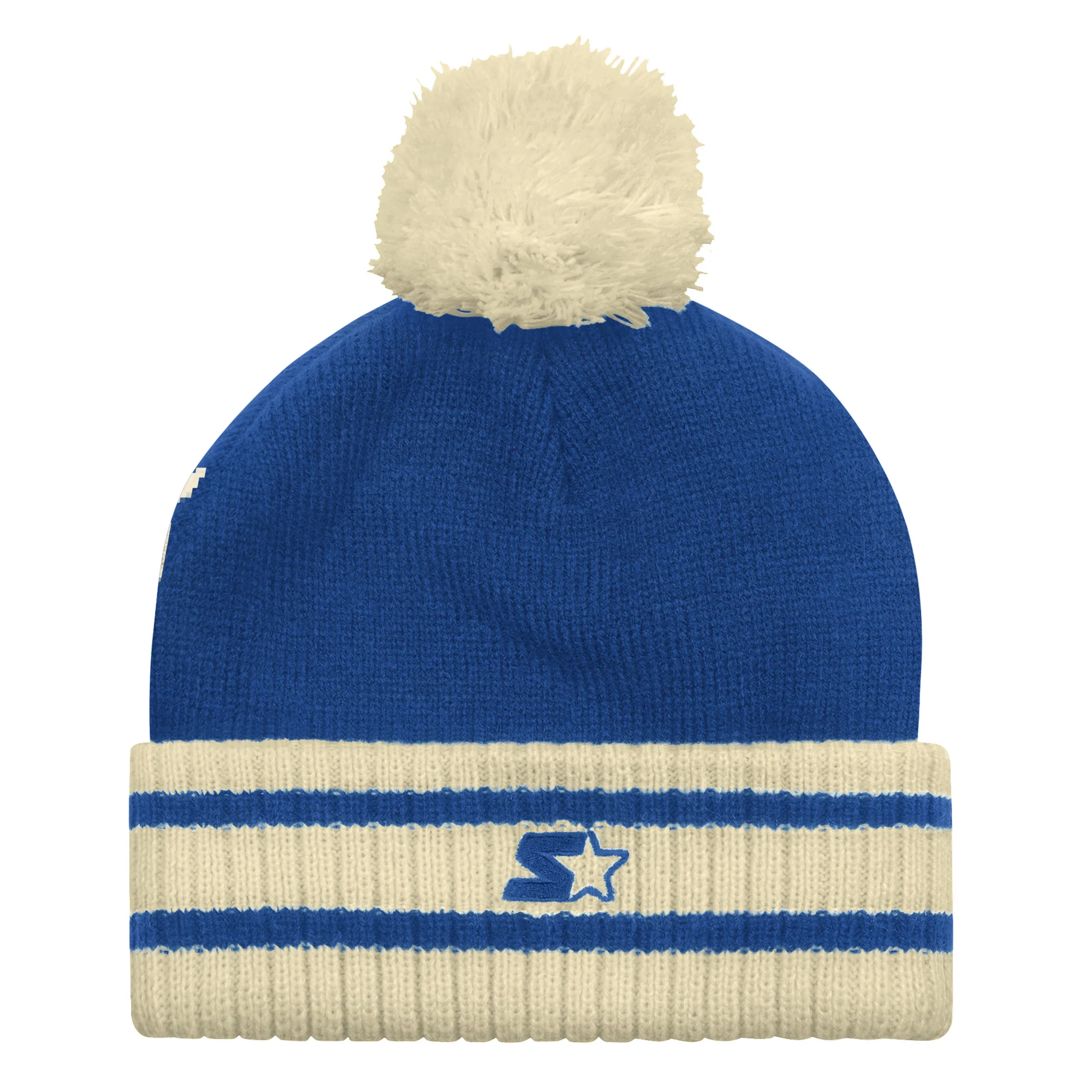 Edmonton Oilers Starter Blue & Cream Secondary Alternate Logo Contender II Toque w/ Pom - Image 2