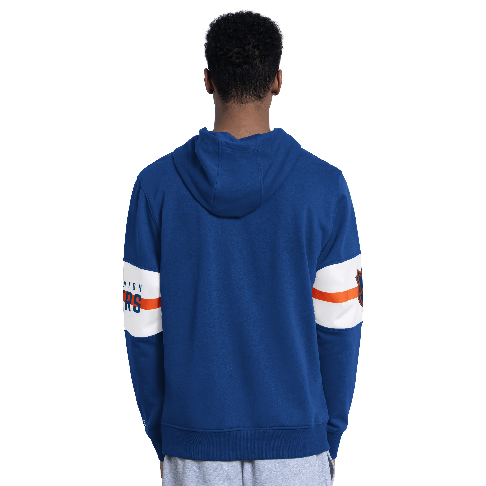 Edmonton Oilers Starter Blue Full Back Lightweight Hoodie - Image 2
