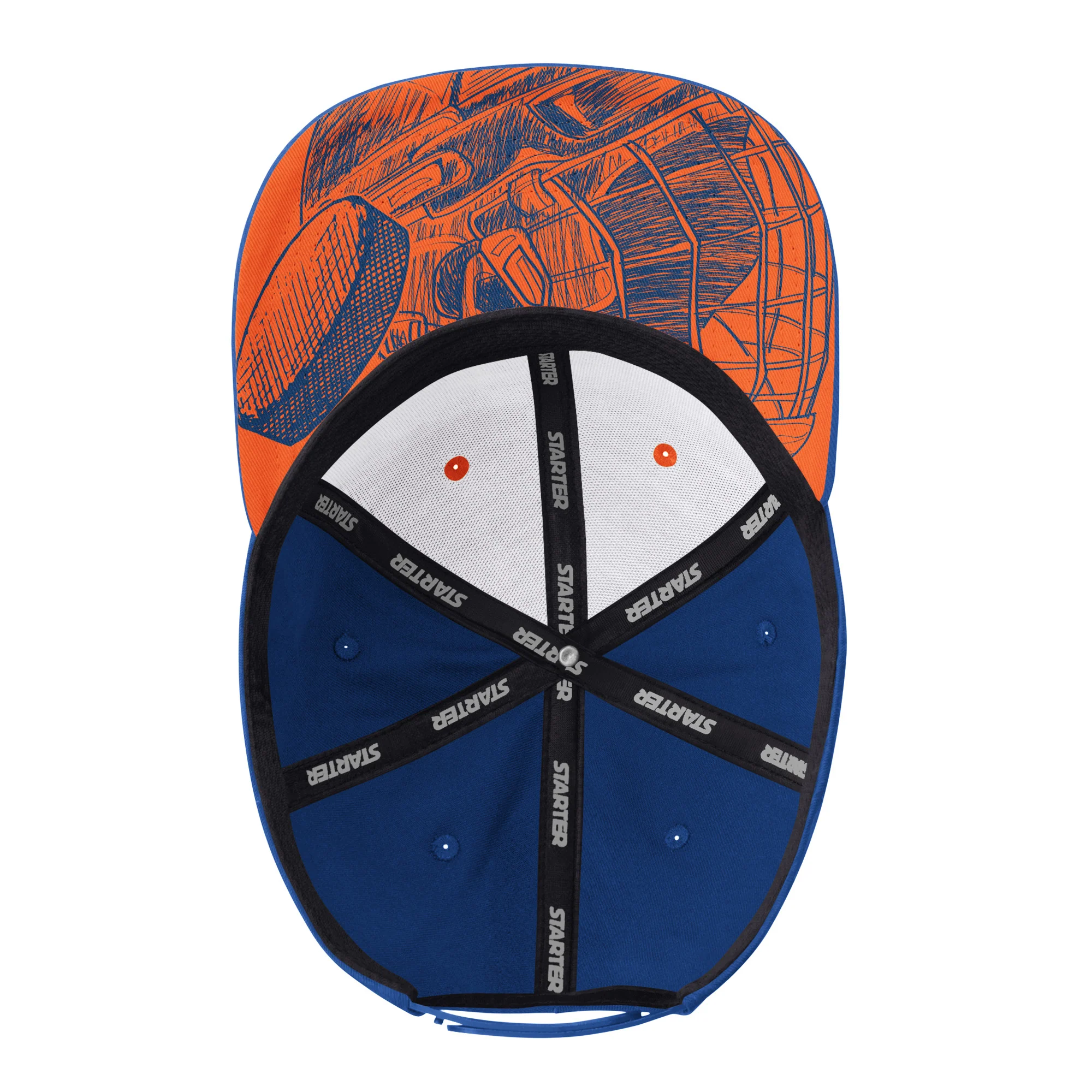 Edmonton Oilers Starter Blue Ol' Timey Curved Starfit Snapback Hat - Image 5