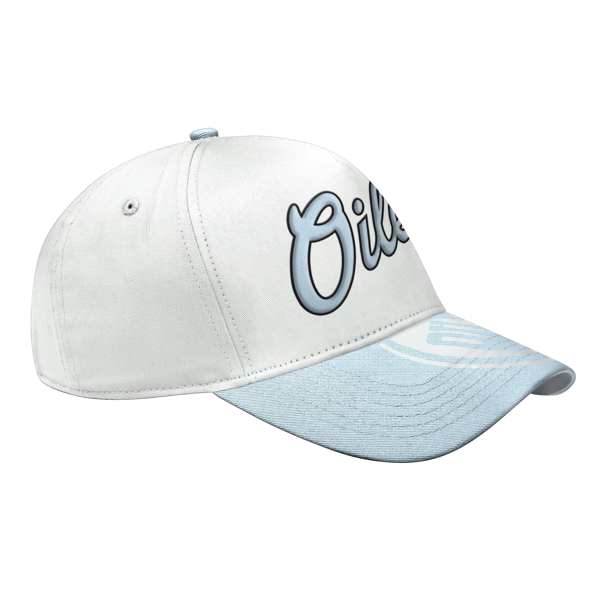 Edmonton Oilers Starter Grey & Blue Fashion 5-Star Starfit Snapback Hat - Image 4