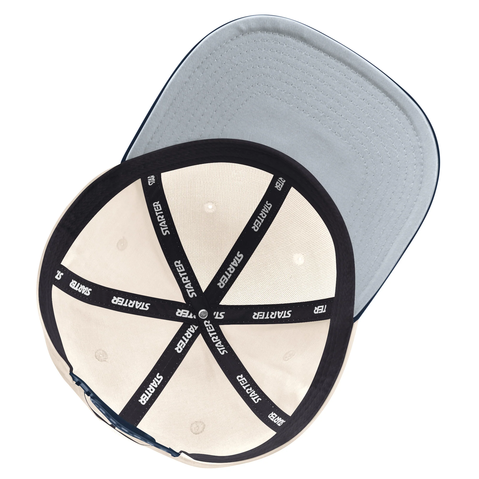 Edmonton Oilers Starter Cream Blue Swirl Classic Starfit Snapback Hat - Image 3