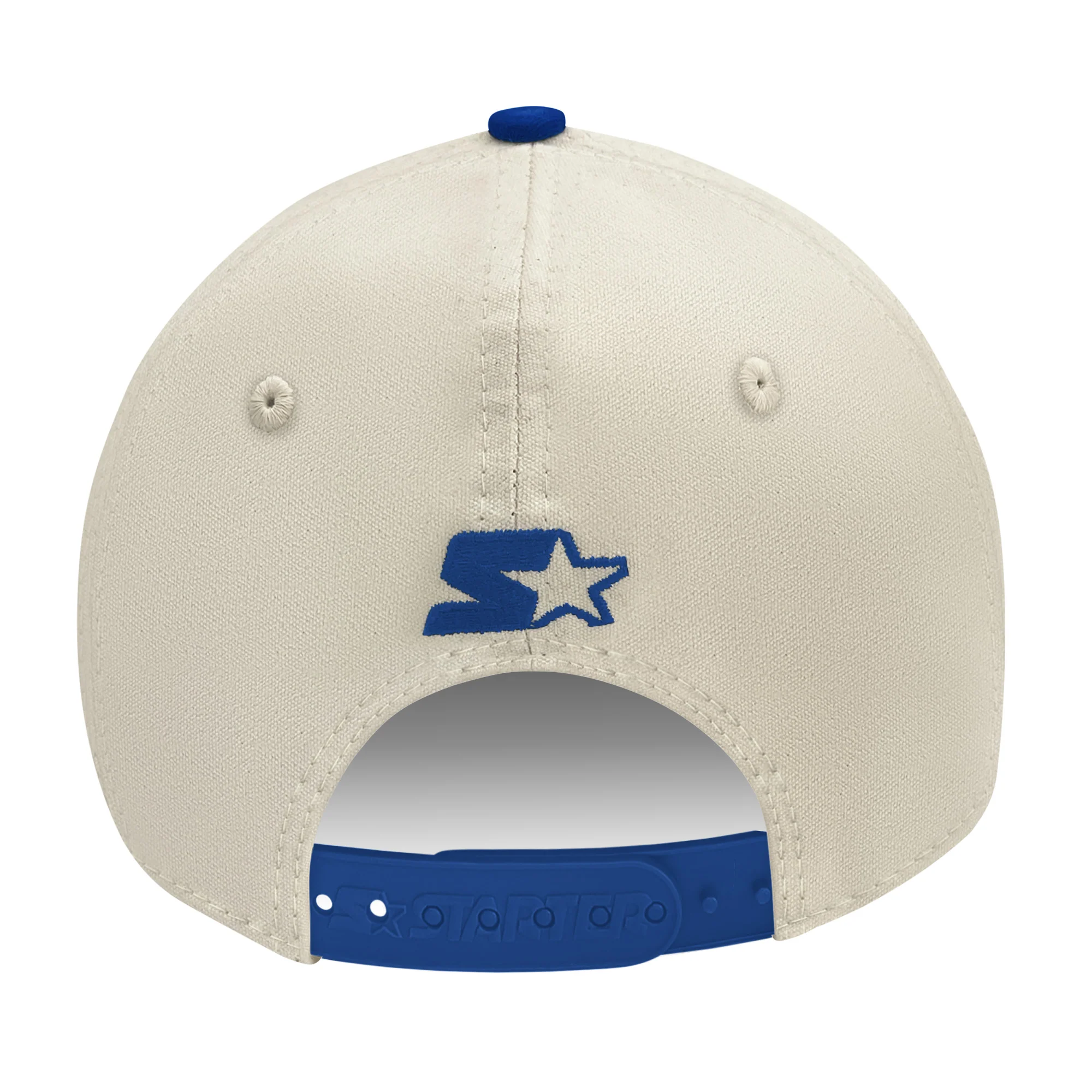 Edmonton Oilers Starter Cream & Blue Tatami Curved Starfit Snapback Hat - Image 2