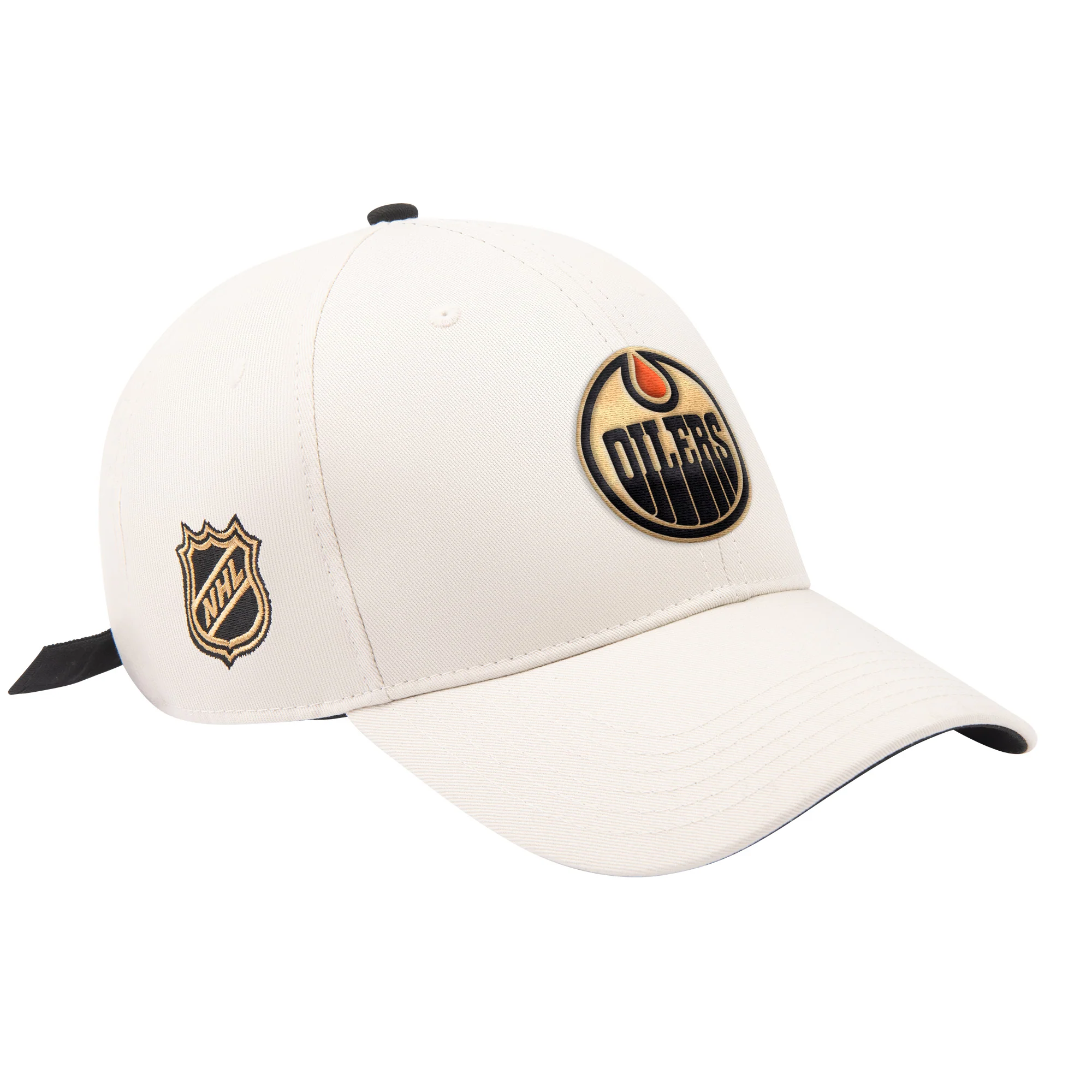 Edmonton Oilers Starter Cream Fashion Flowers Adjustable Hat - Image 3