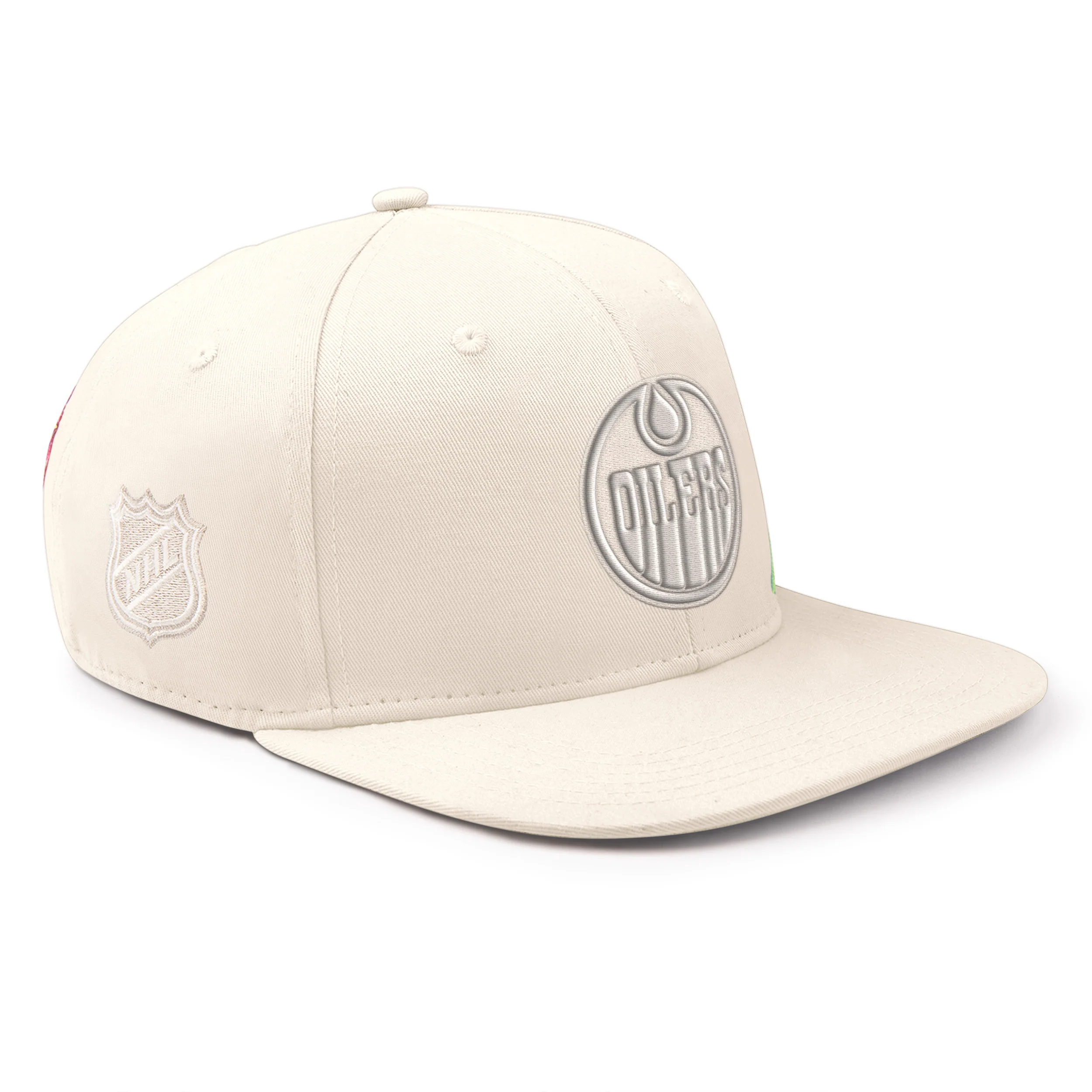 Edmonton Oilers Starter Cream Spring Garden Classic Starfit Snapback Hat - Image 2