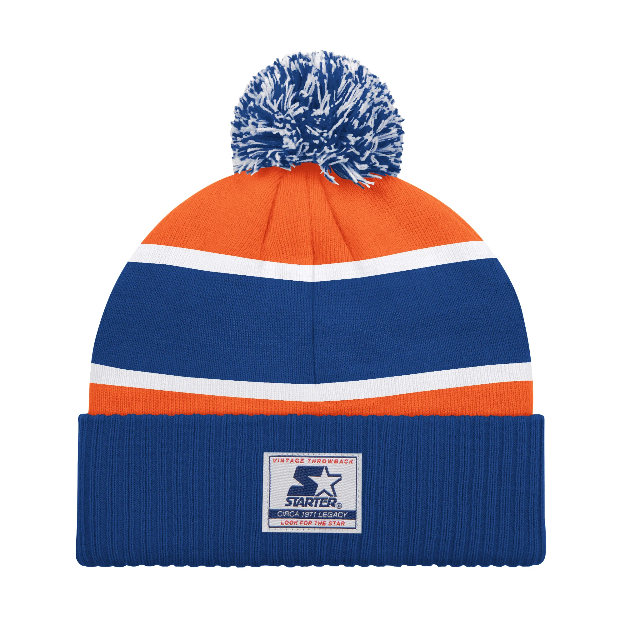 Edmonton Oilers Starter Orange Legacy Toque W/Pom - Image 2